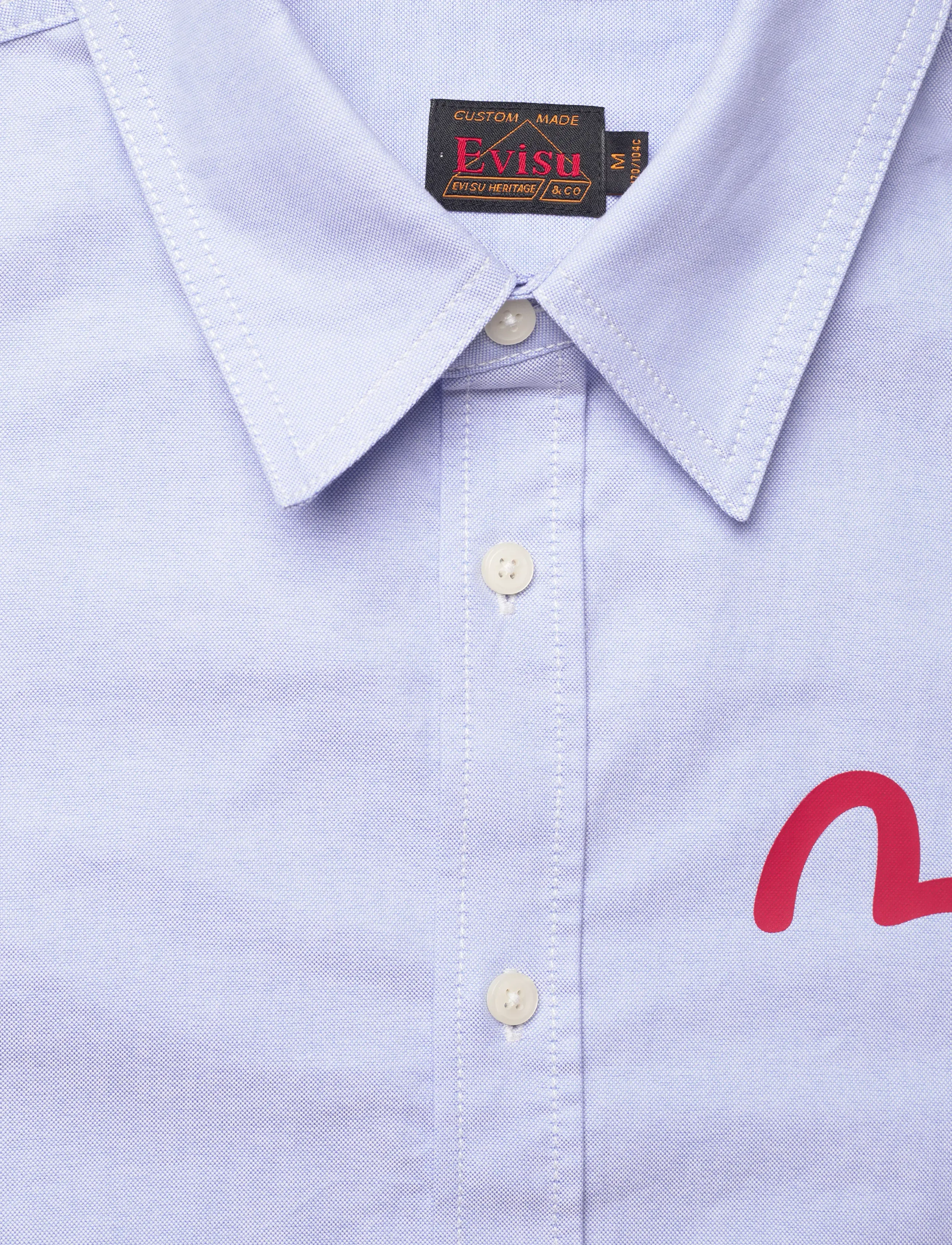 Evisu - LS OXFORD SHIRT W/ BLACK SEAGULL PRINT - oxford skjorter - blue - 2