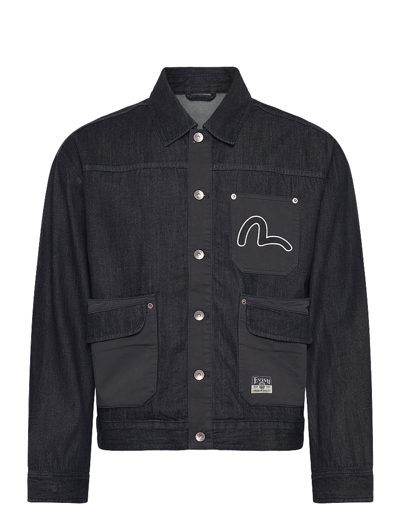Evisu - FABRIC BLOCKING DENIM JACKET - forede denimjakker - rinse indigo - 0