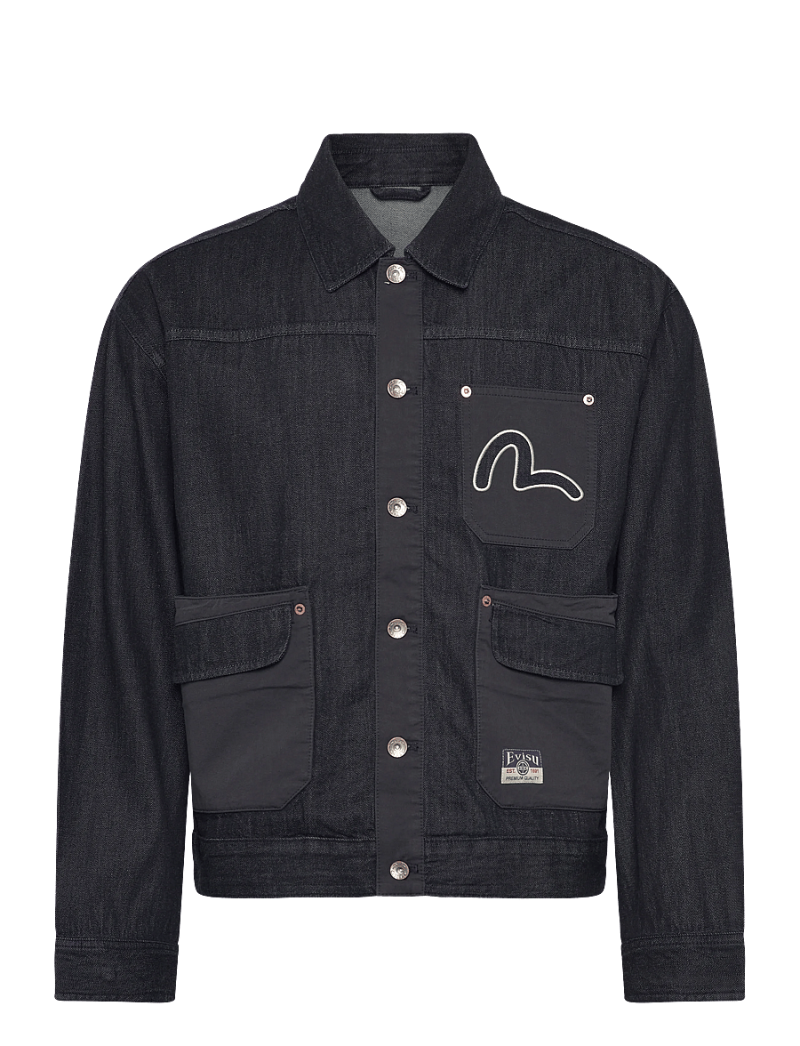 Evisu - FABRIC BLOCKING DENIM JACKET - fodrade jeansjackor - rinse indigo - 0