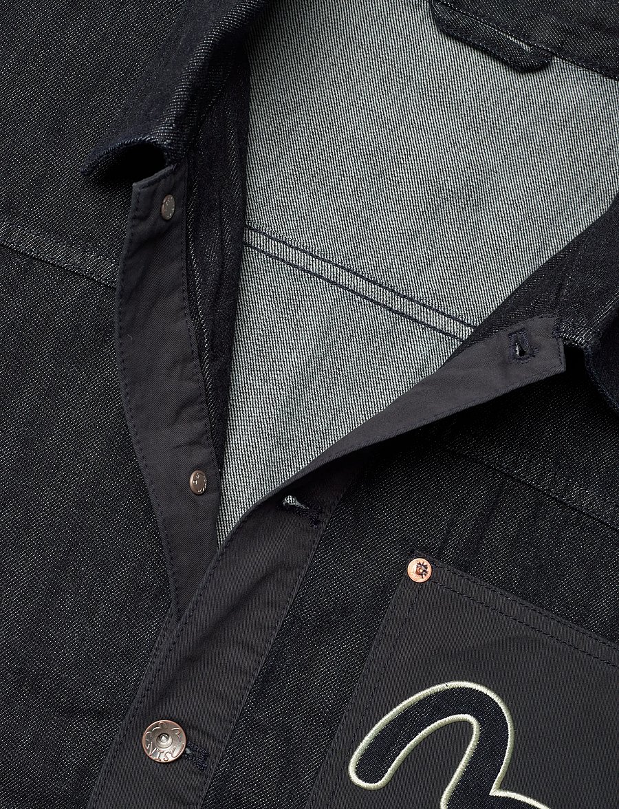 Evisu - FABRIC BLOCKING DENIM JACKET - fodrade jeansjackor - rinse indigo - 2
