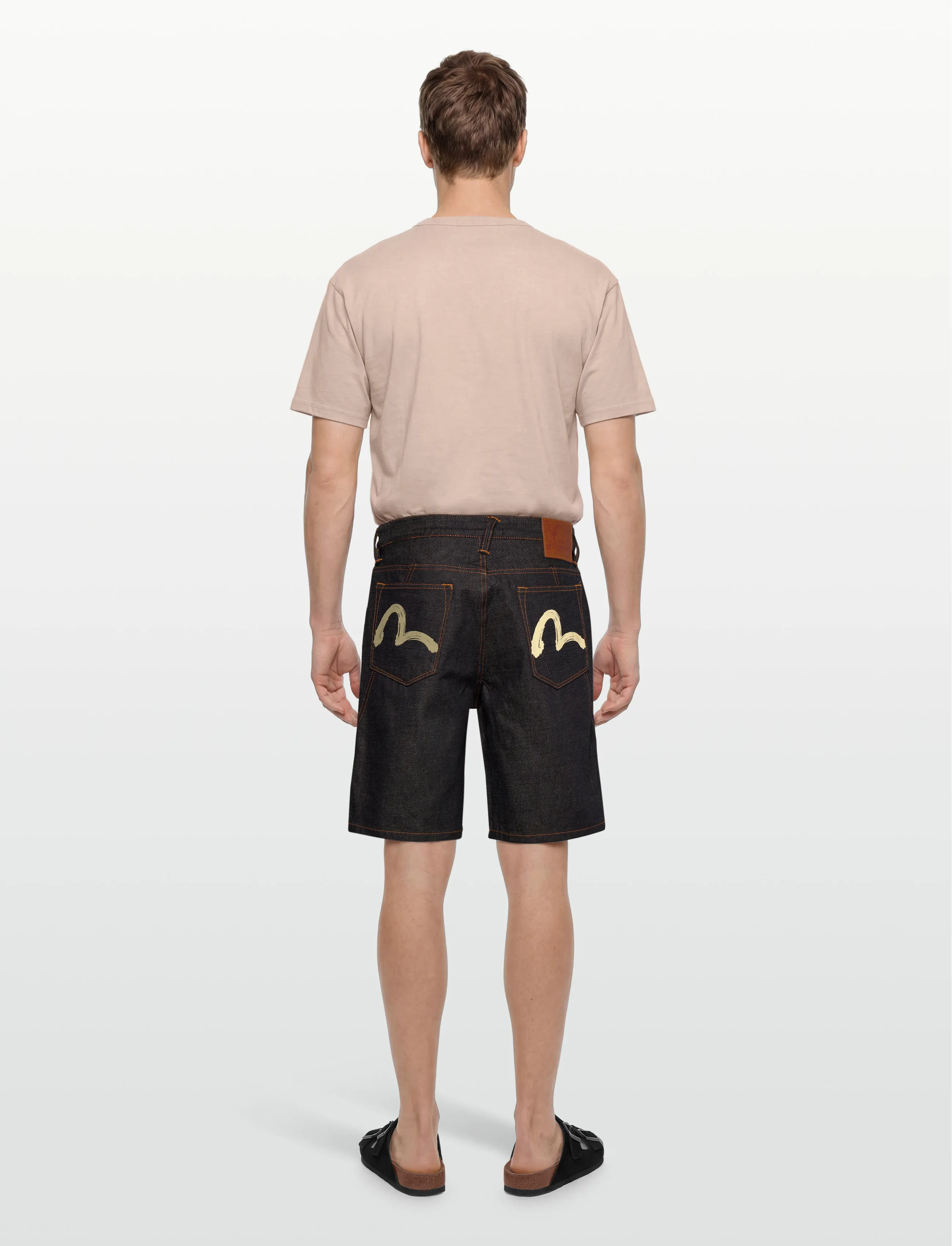 Evisu - SEAGULL PRINTED POCKET DENIM SHORTS - jorts - rinse indigo - 4