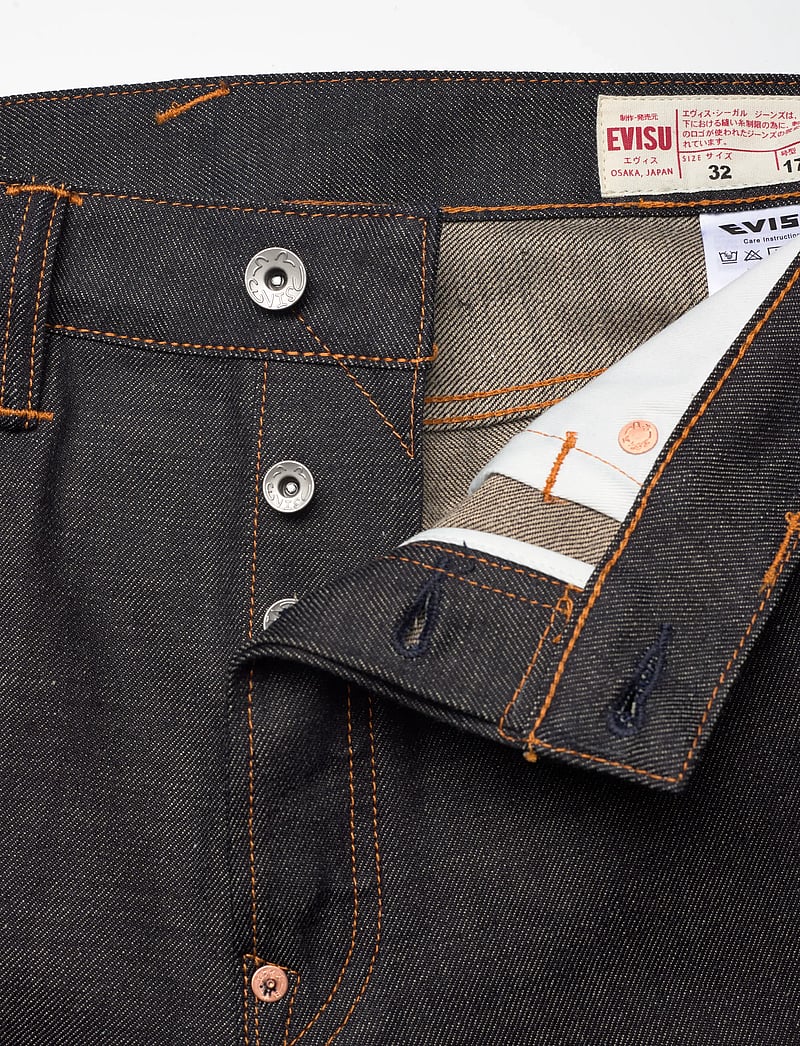 Evisu - SEAGULL PRINTED POCKET DENIM SHORTS - jorts - rinse indigo - 3