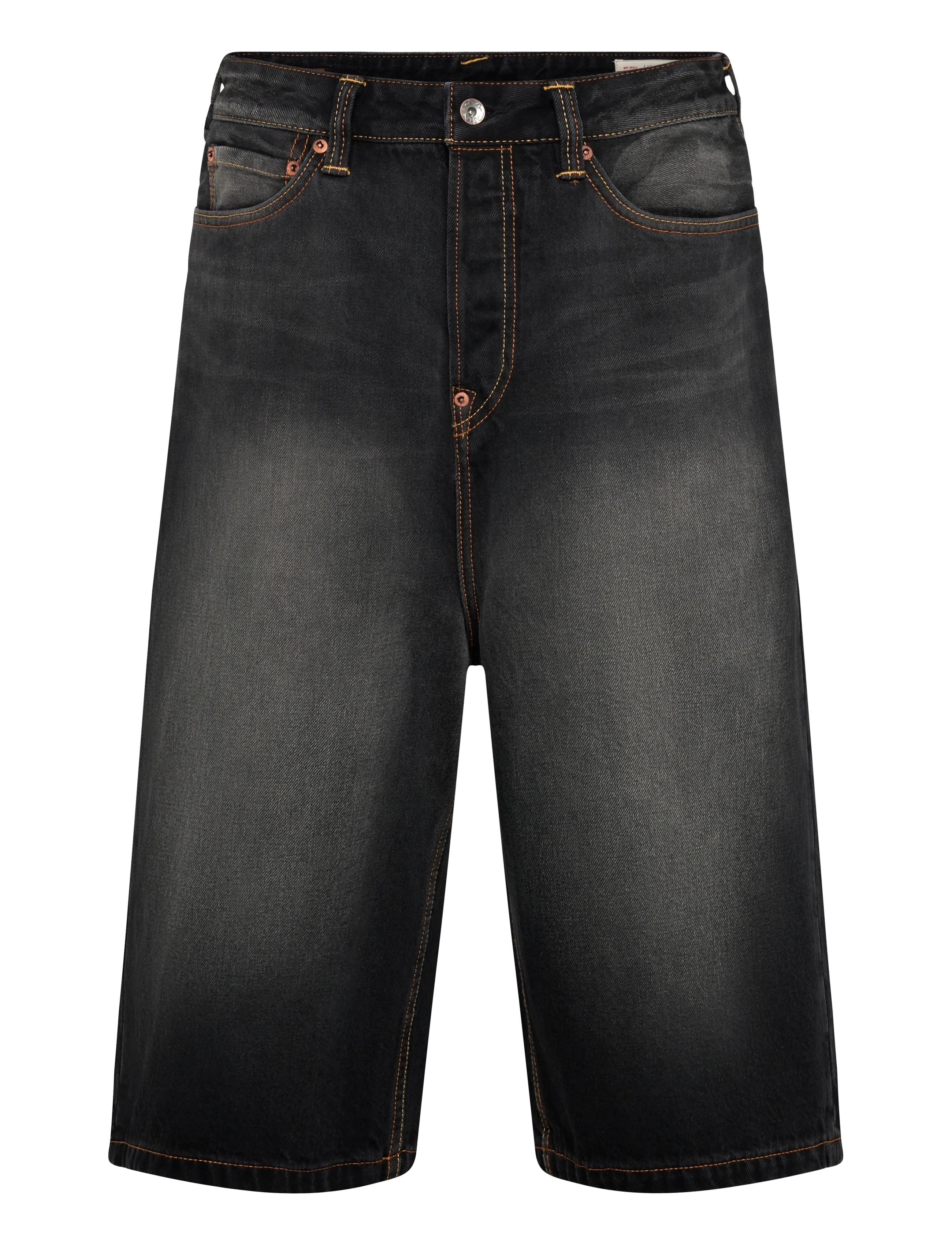 Evisu SEAGULL & CLAW MARKS EMB. POCKET DENIM SHORTS - Kleidung - DARK TONE BLACK DENIM / black