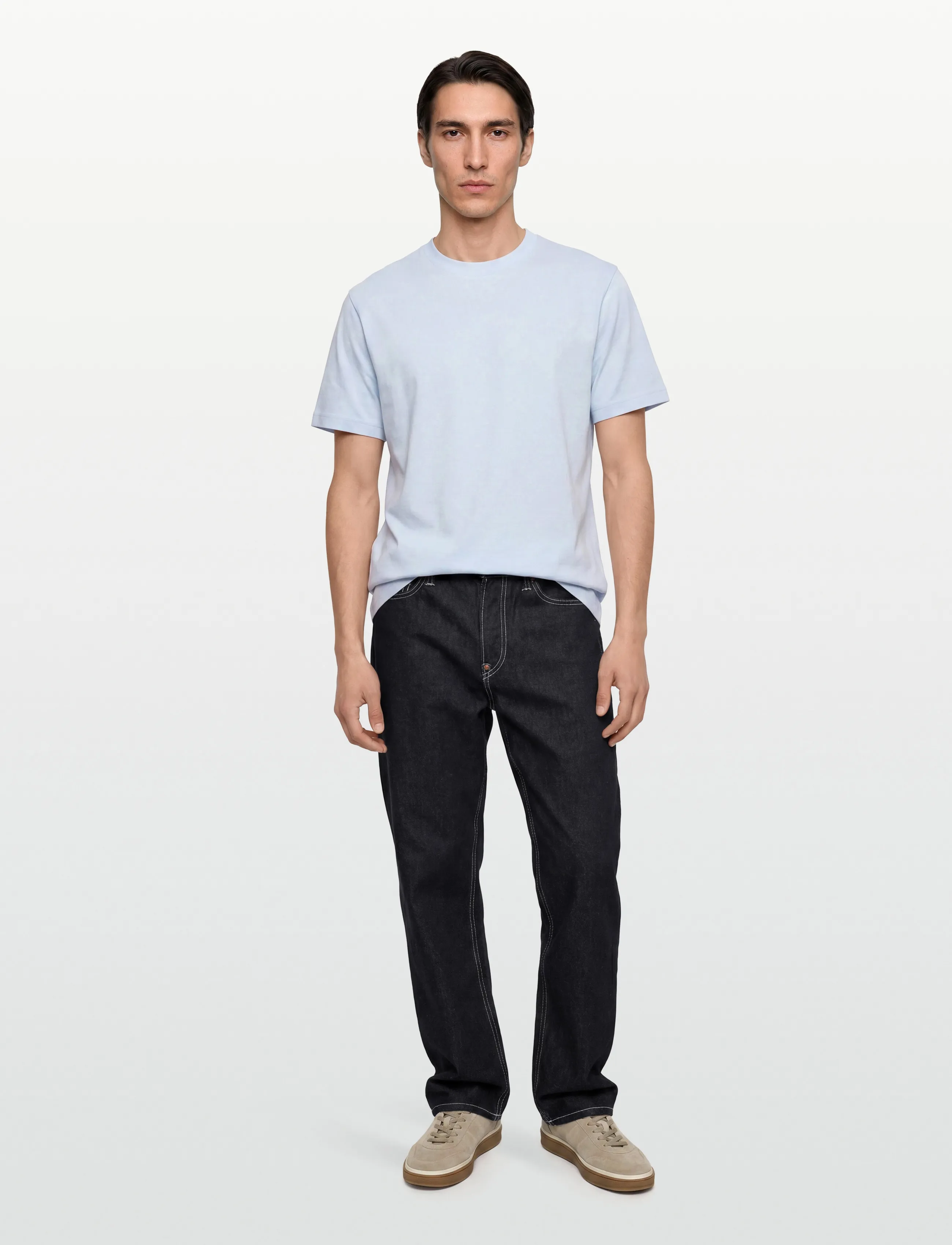 Evisu Hand Brush Printed Daicock Jeans, 36, Navy, Jeans > Almindelige, Herre