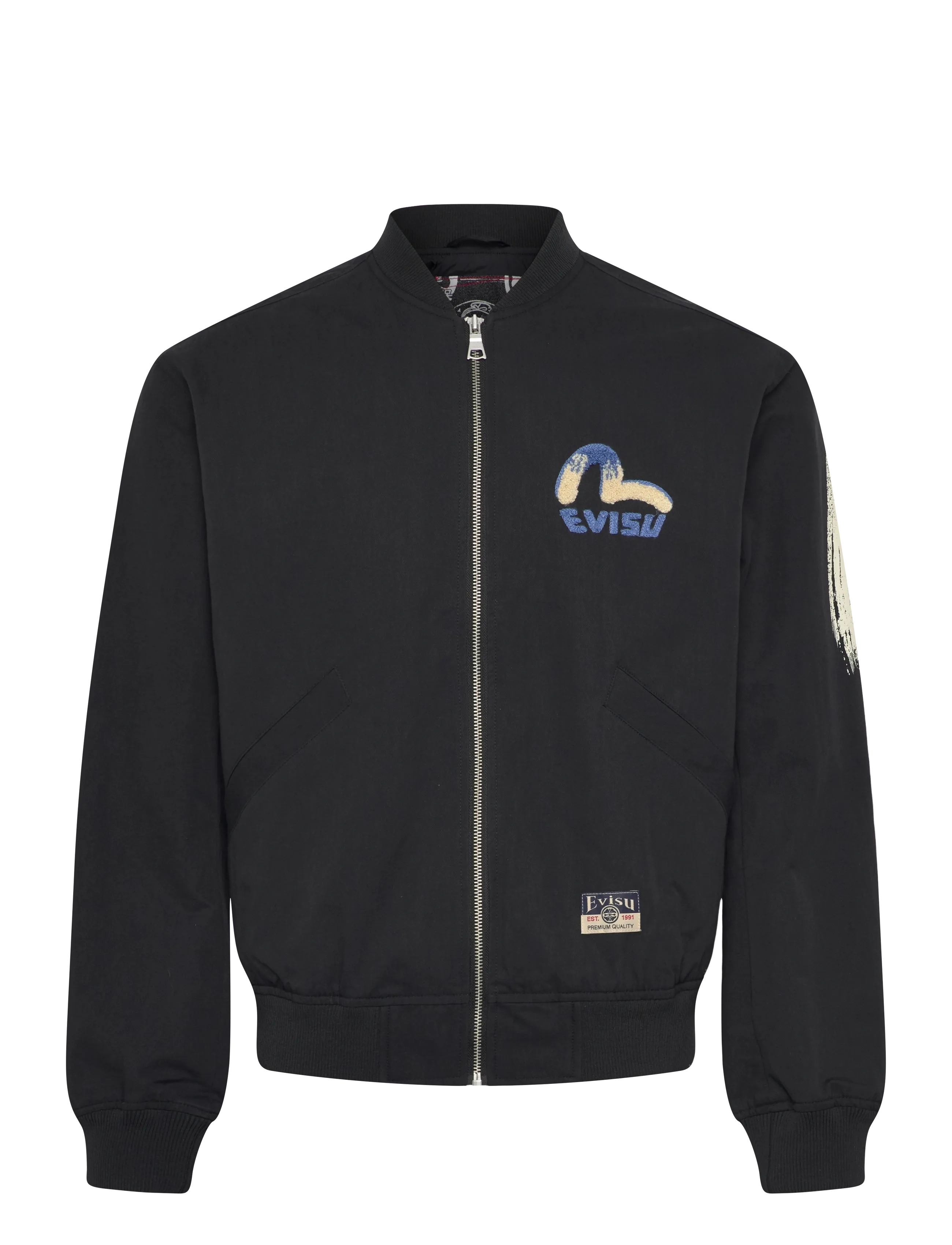 Evisu BOMBER JACKET W/ DAICOCK PRINT - Kläder - BLACK / black