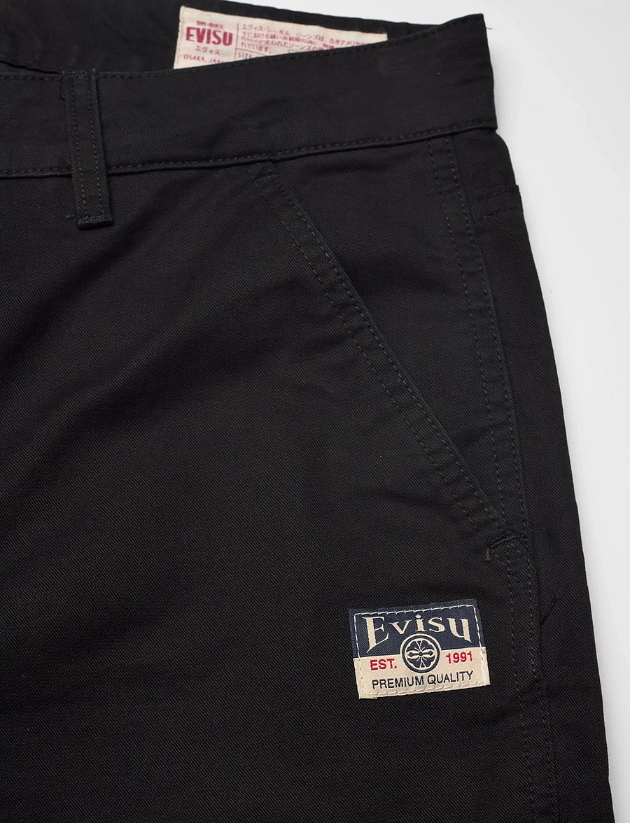 Evisu - SEAGULL PRINTED CHINO PANTS - chinos - black - 2