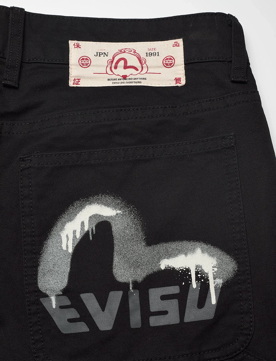 Evisu - SEAGULL PRINTED CHINO PANTS - chinos - black - 4