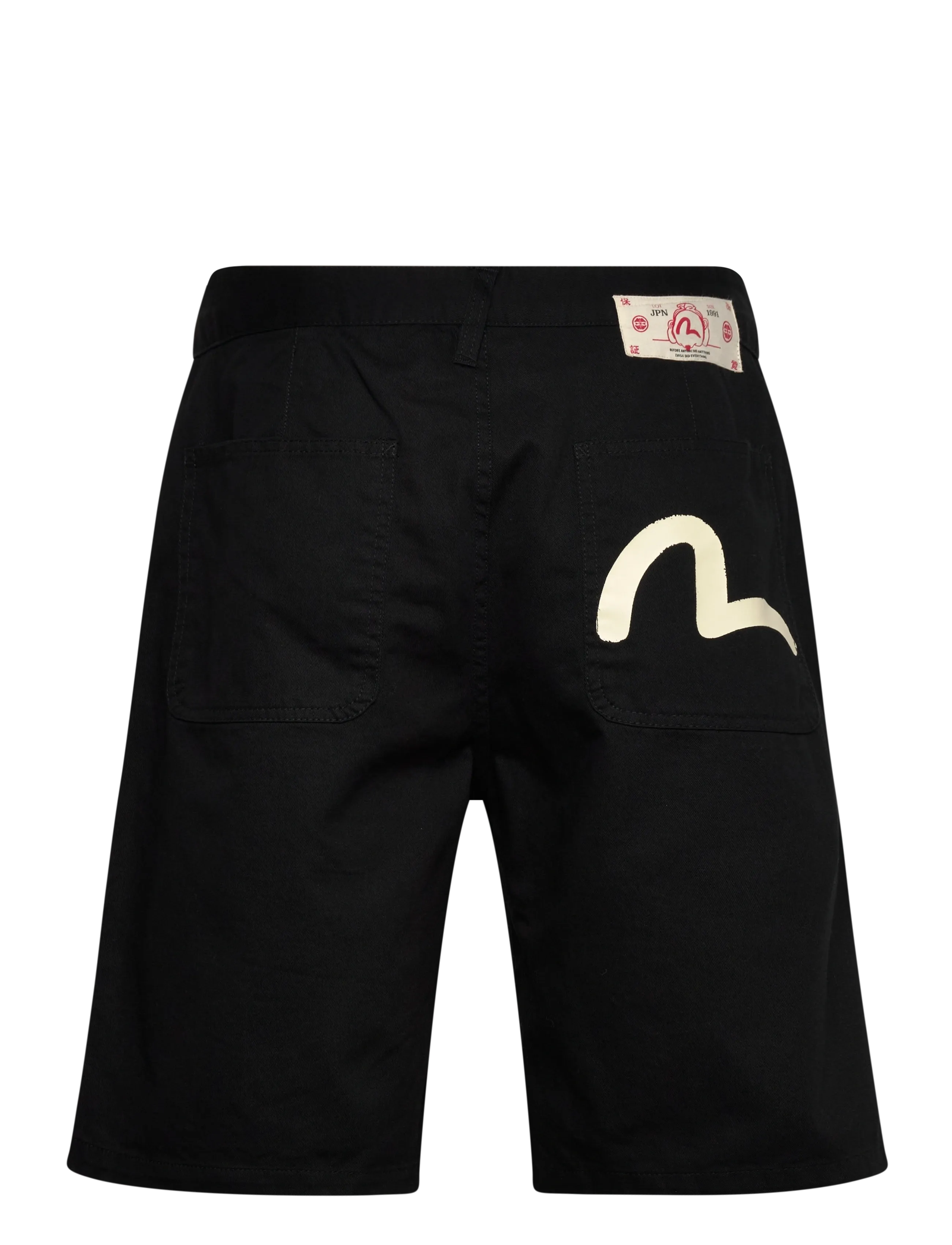 Evisu - SEAGULL PRINTED WOVEN SHORTS - casual shorts - black - 1