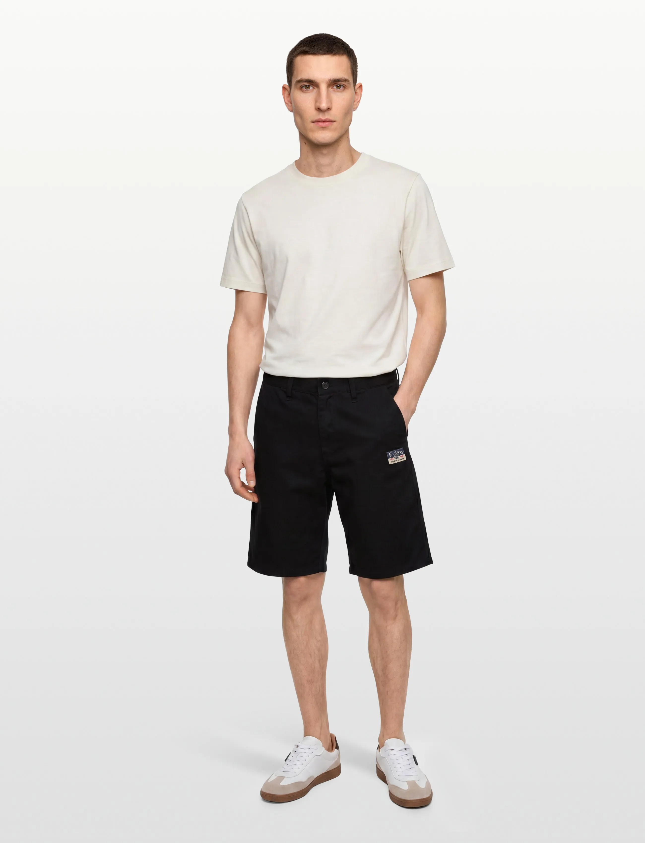 Evisu Seagull Printed Woven Shorts, 32, Schwarz - Casual Männerswear