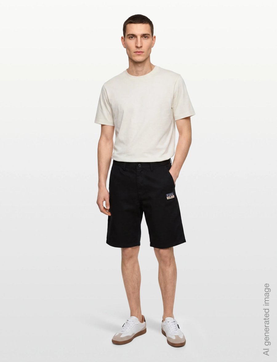 Evisu - SEAGULL PRINTED WOVEN SHORTS - freizeitshorts - black - 0