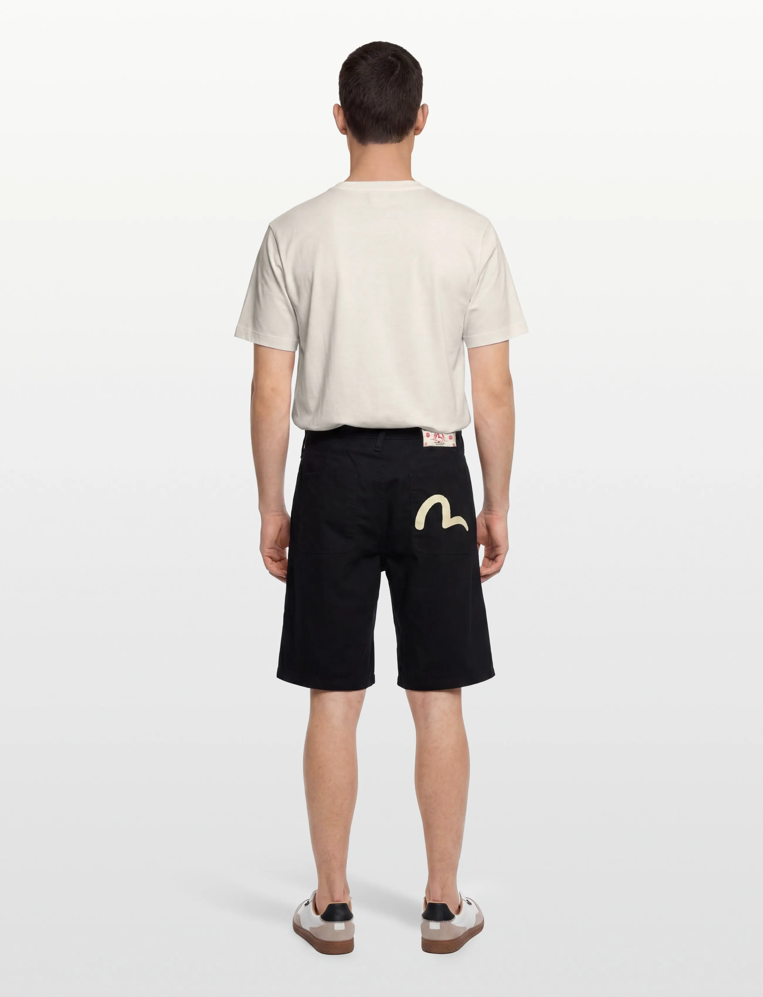 Evisu - SEAGULL PRINTED WOVEN SHORTS - casual shorts - black - 4