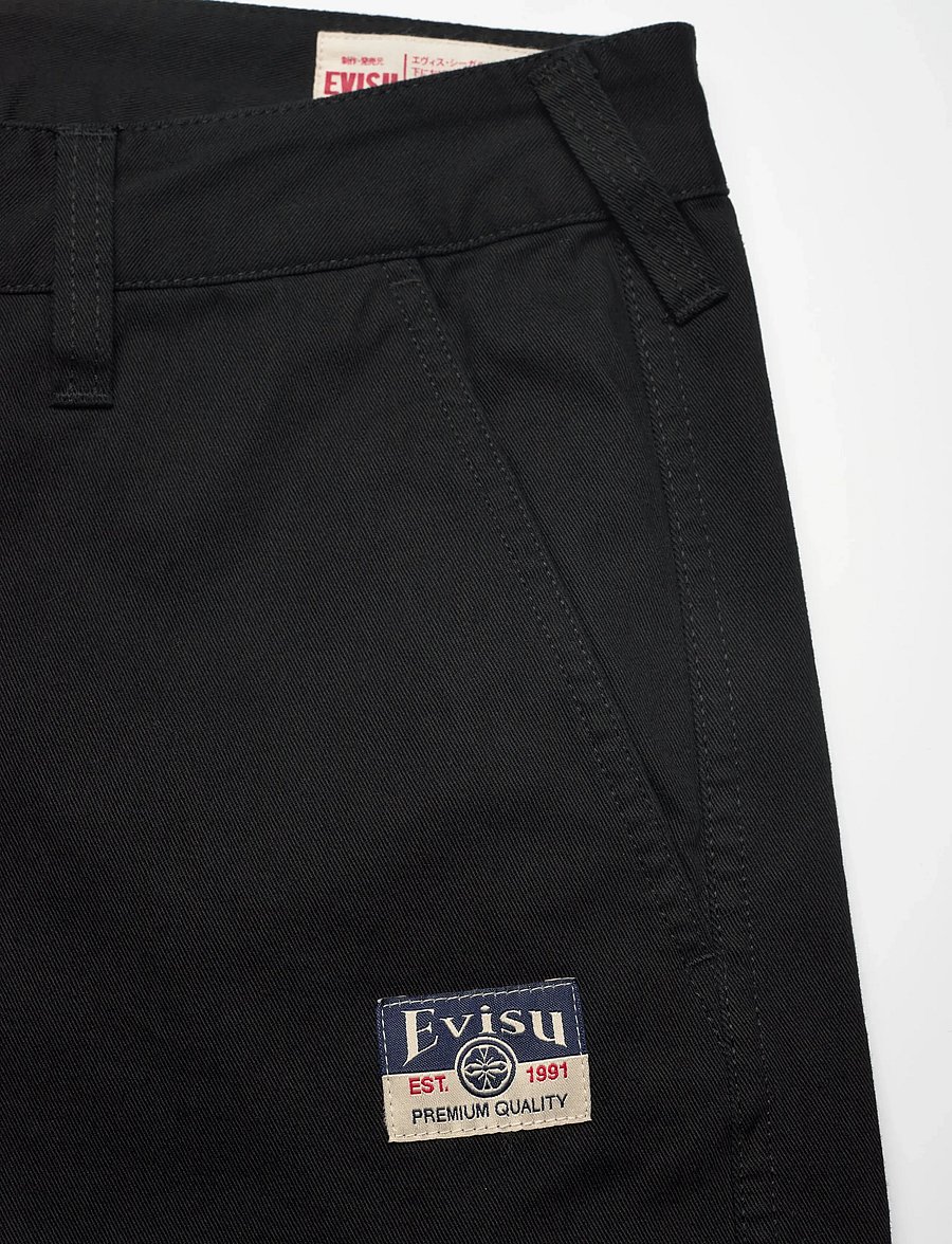 Evisu - SEAGULL PRINTED WOVEN SHORTS - freizeitshorts - black - 5