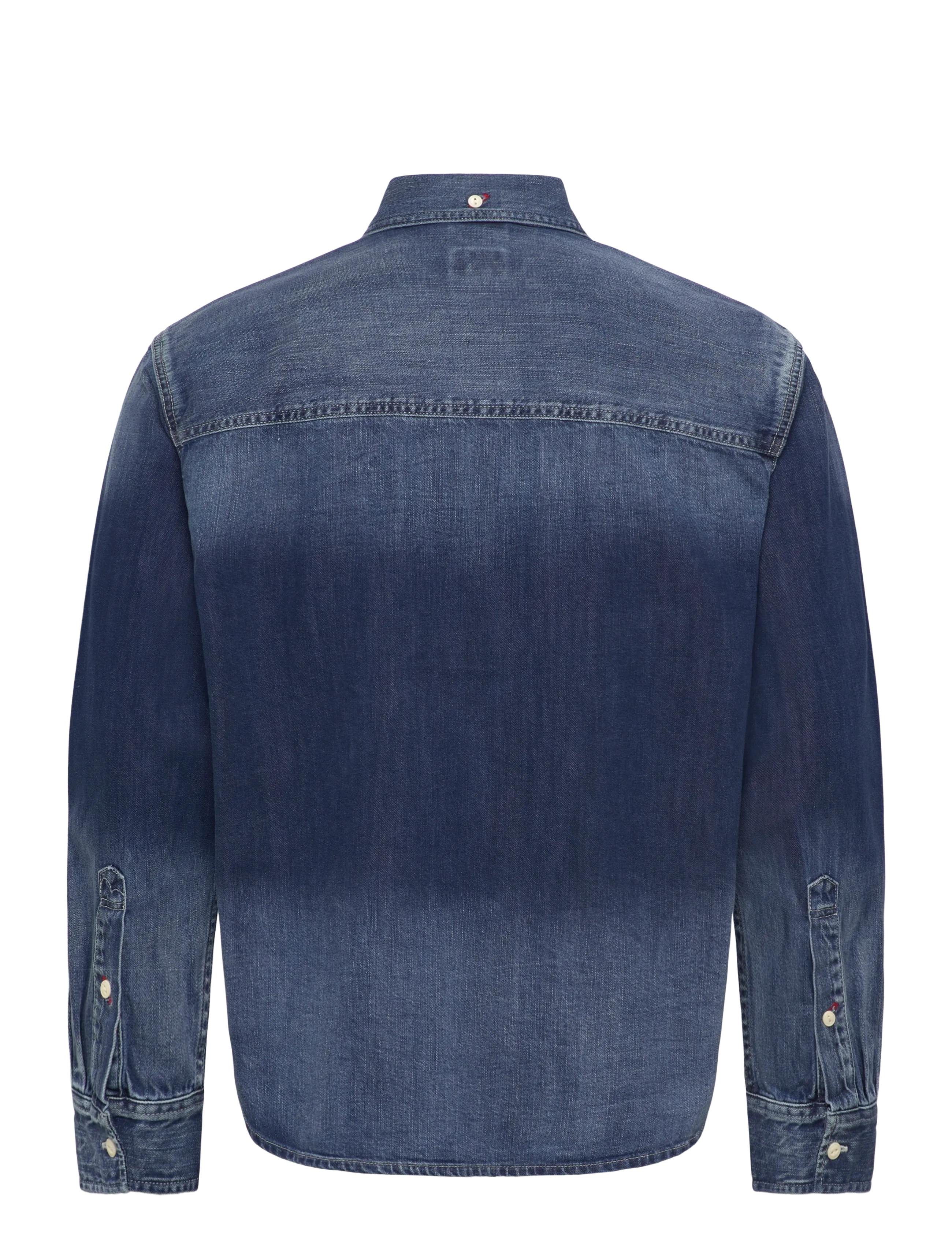 Evisu - WASHED DENIM LS SHIRT - jeansskjortor - mid tone indigo - 1