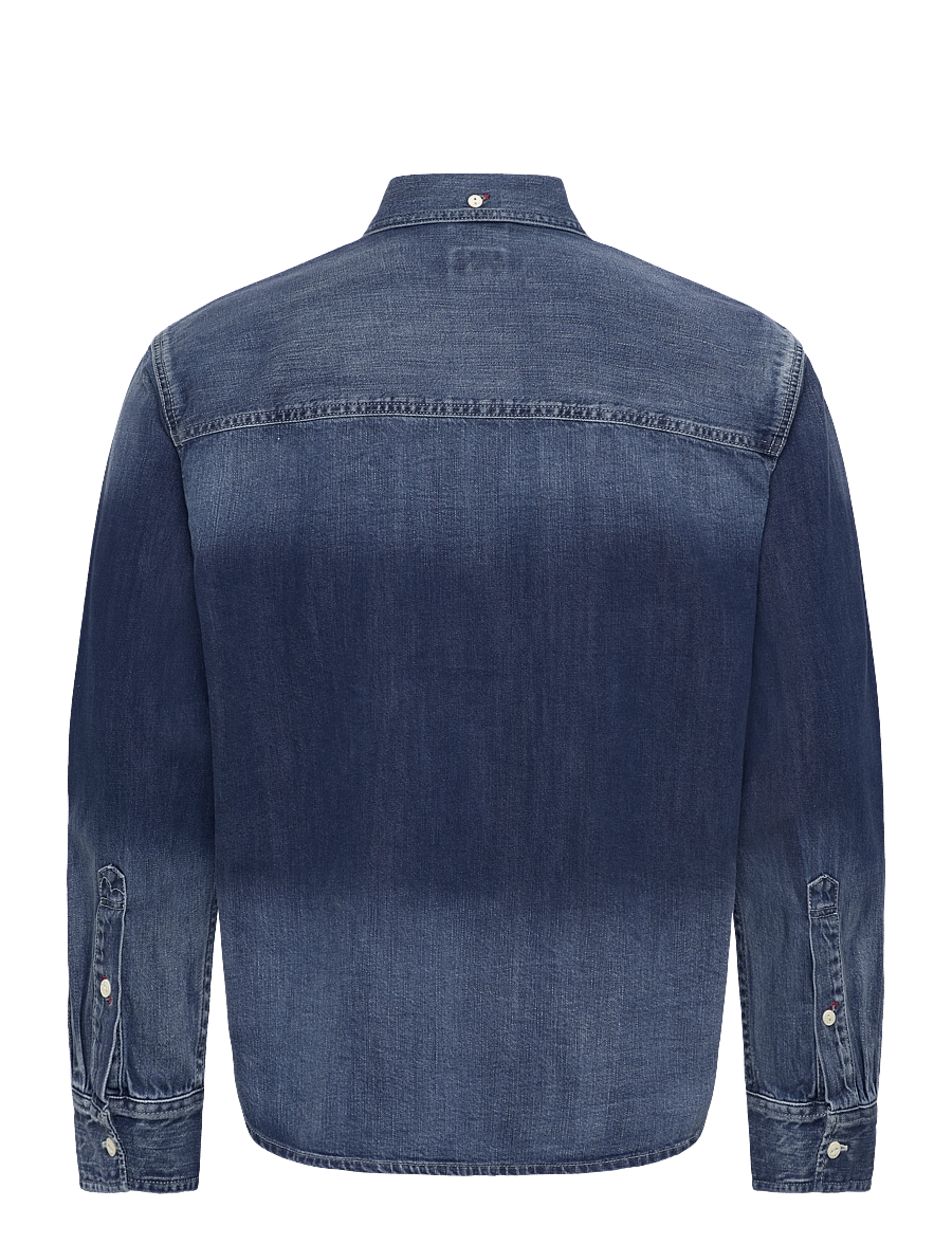 Evisu - WASHED DENIM LS SHIRT - jeanshemden - mid tone indigo - 1