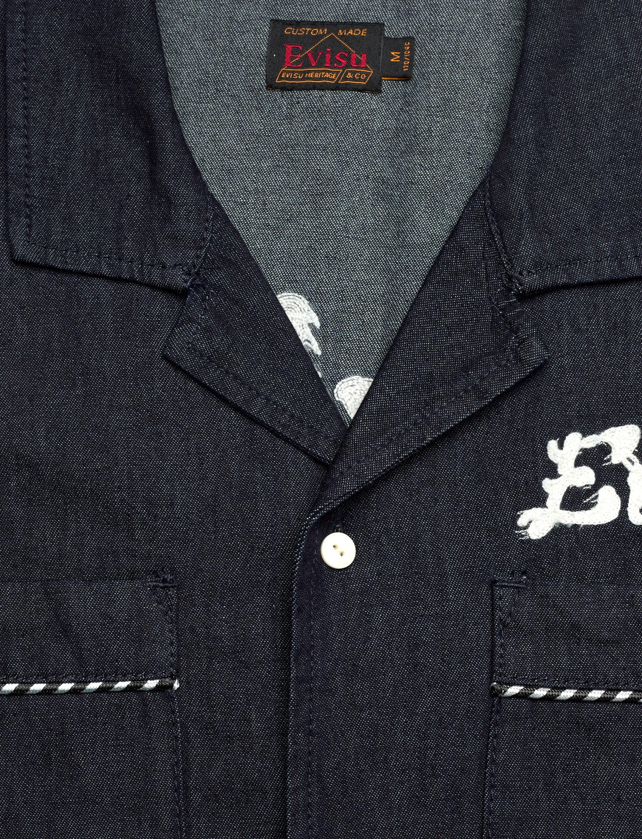 Evisu - DENIM SS SHIRT W/ LOGO EMB. - jeansskjortor - rinse indigo - 2