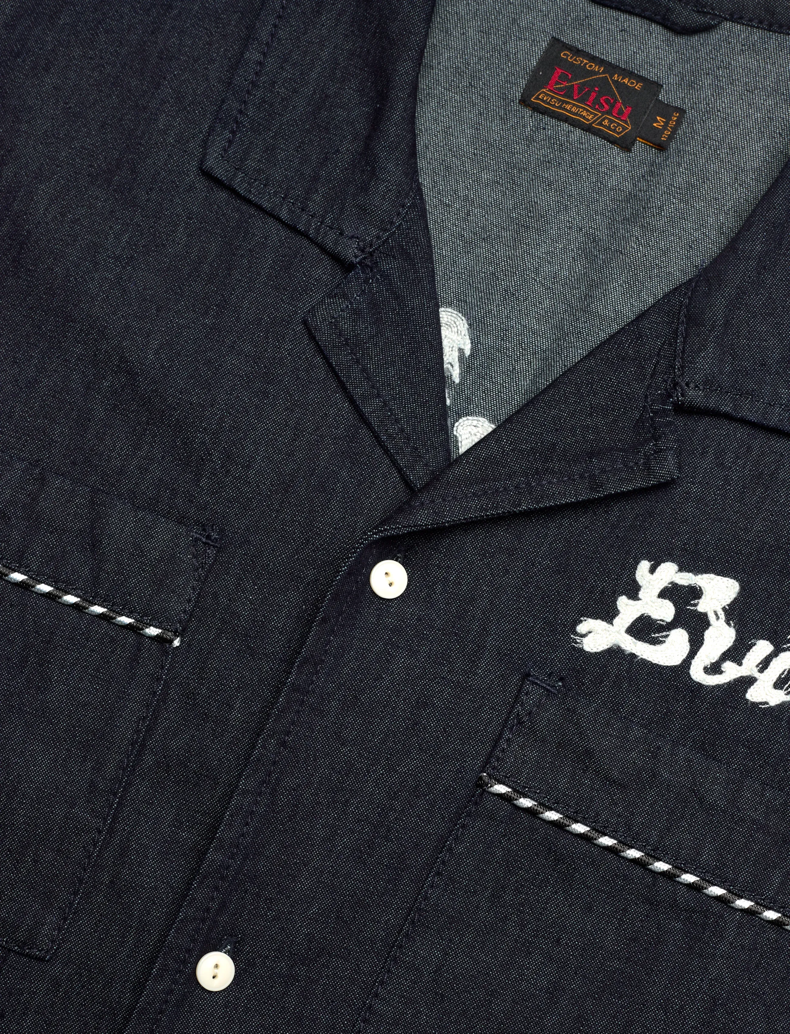 Evisu - DENIM SS SHIRT W/ LOGO EMB. - jeansskjortor - rinse indigo - 3