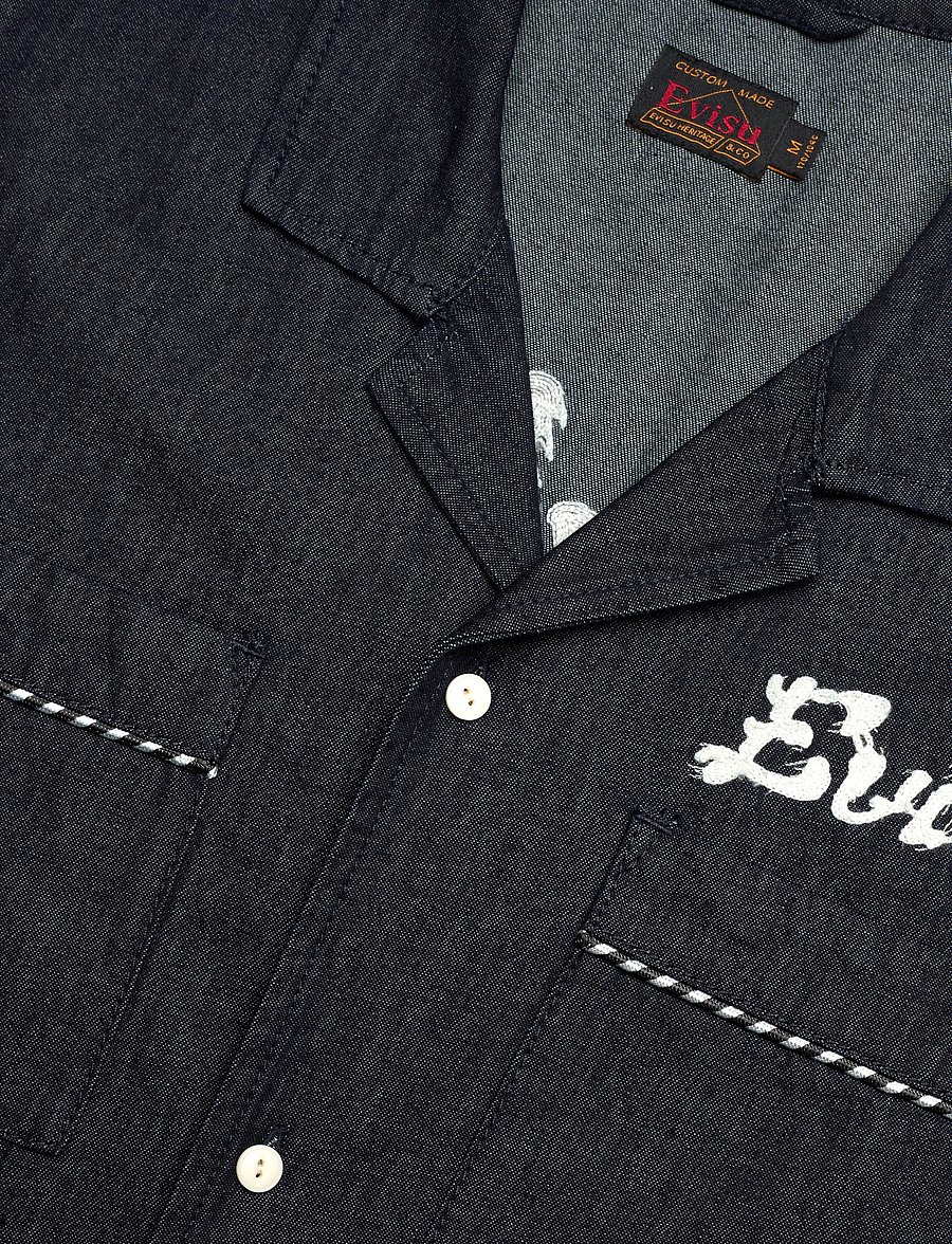 Evisu - DENIM SS SHIRT W/ LOGO EMB. - jeanshemden - rinse indigo - 3