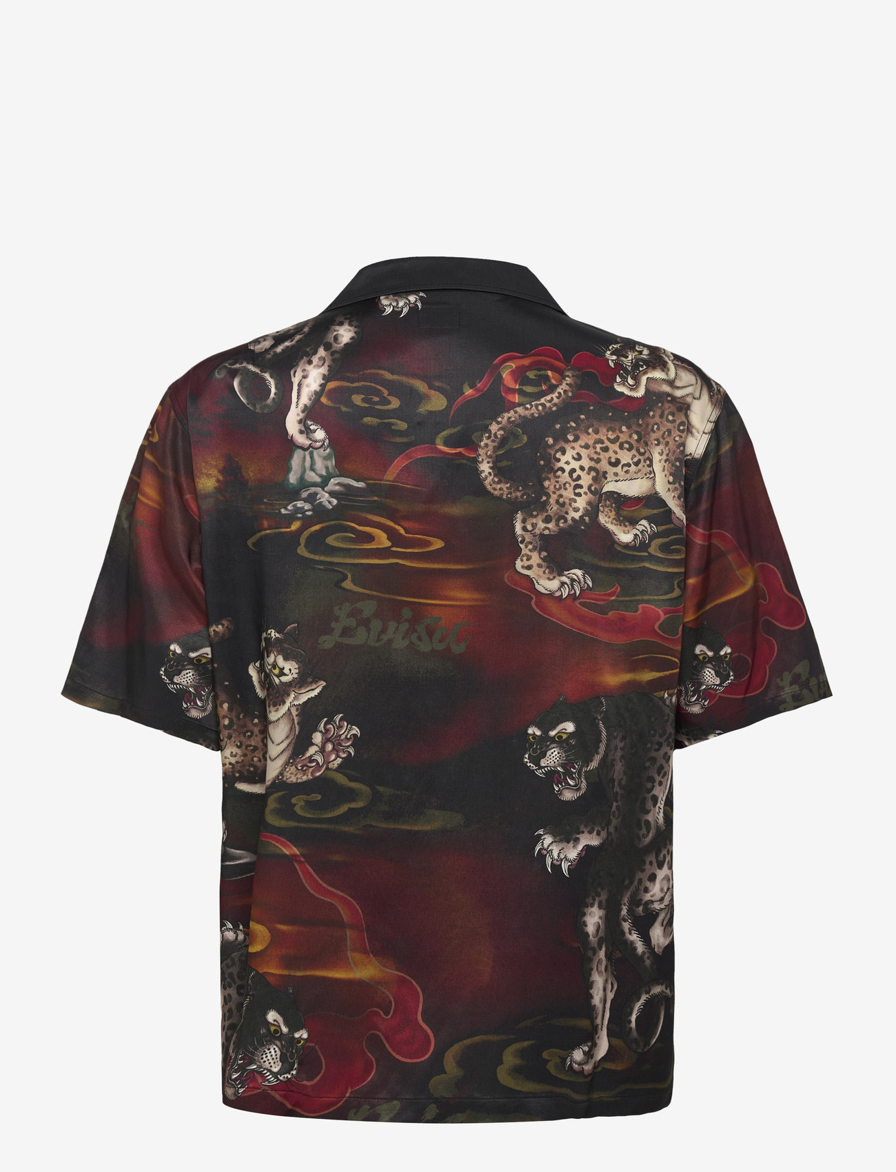 Evisu - LEOPARD AOP SS SHIRT - mönstrade skjortor - allover black - 1