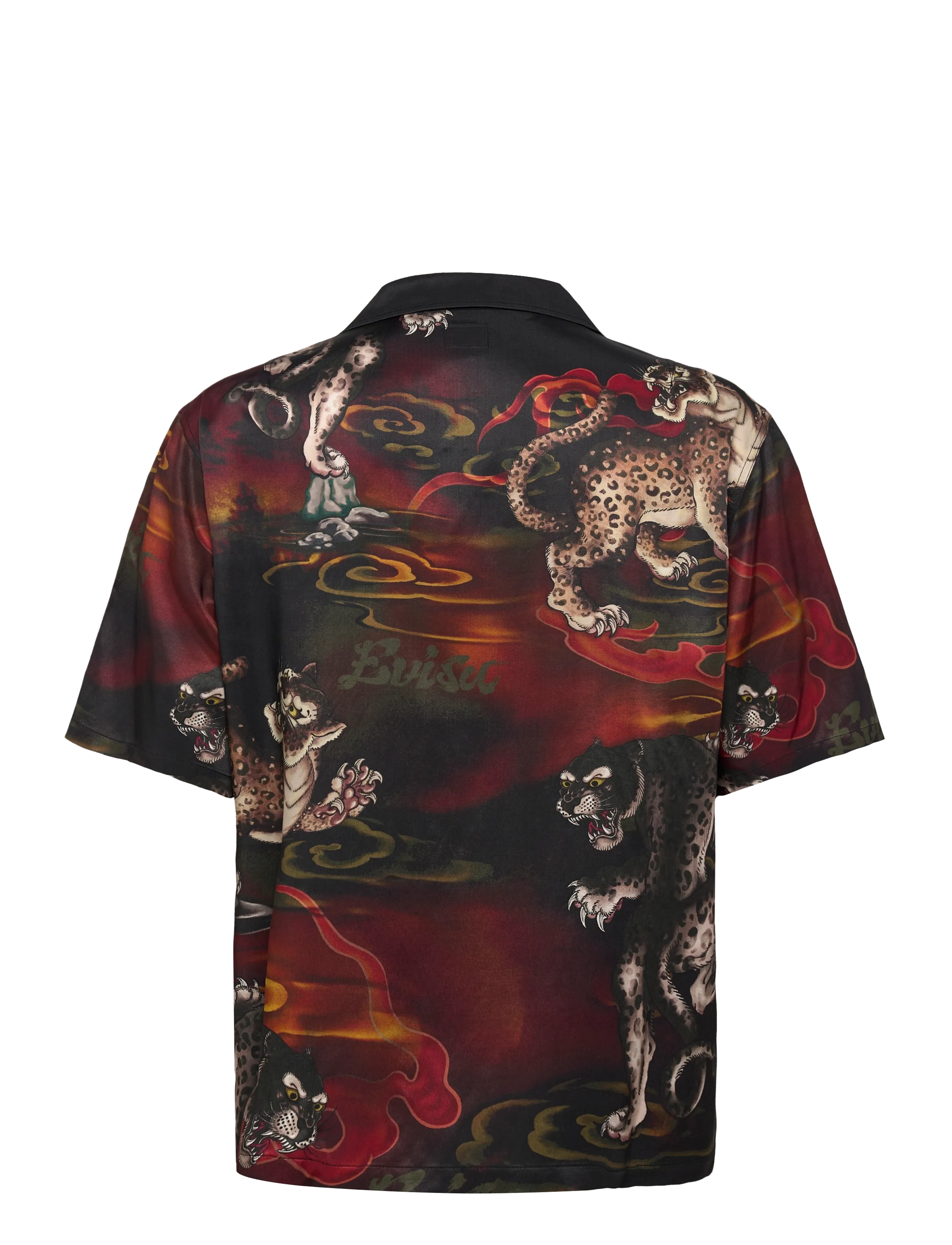 Evisu - LEOPARD AOP SS SHIRT - mønstrede skjorter - allover black - 1