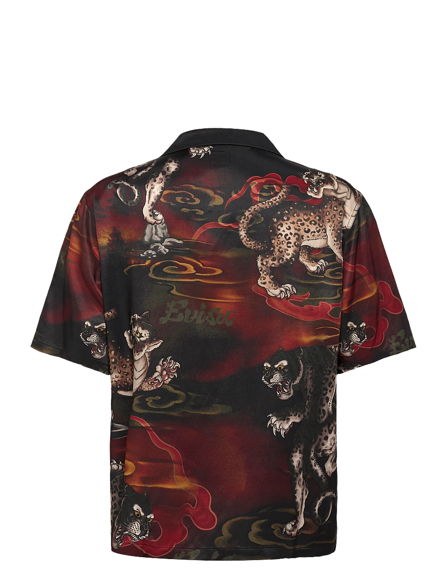 Evisu - LEOPARD AOP SS SHIRT - gemusterte hemden - allover black - 1