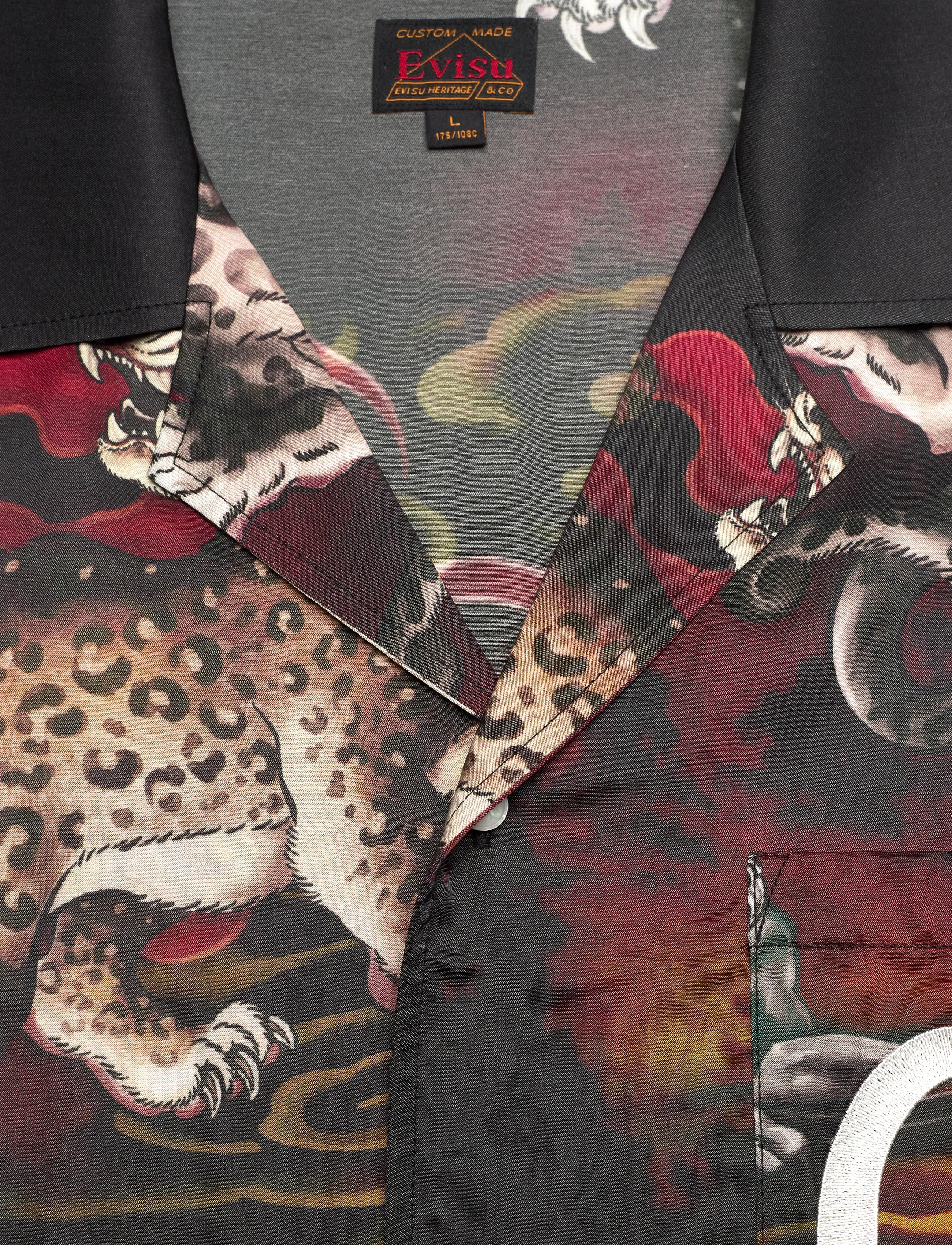 Evisu - LEOPARD AOP SS SHIRT - mønstrede skjorter - allover black - 2