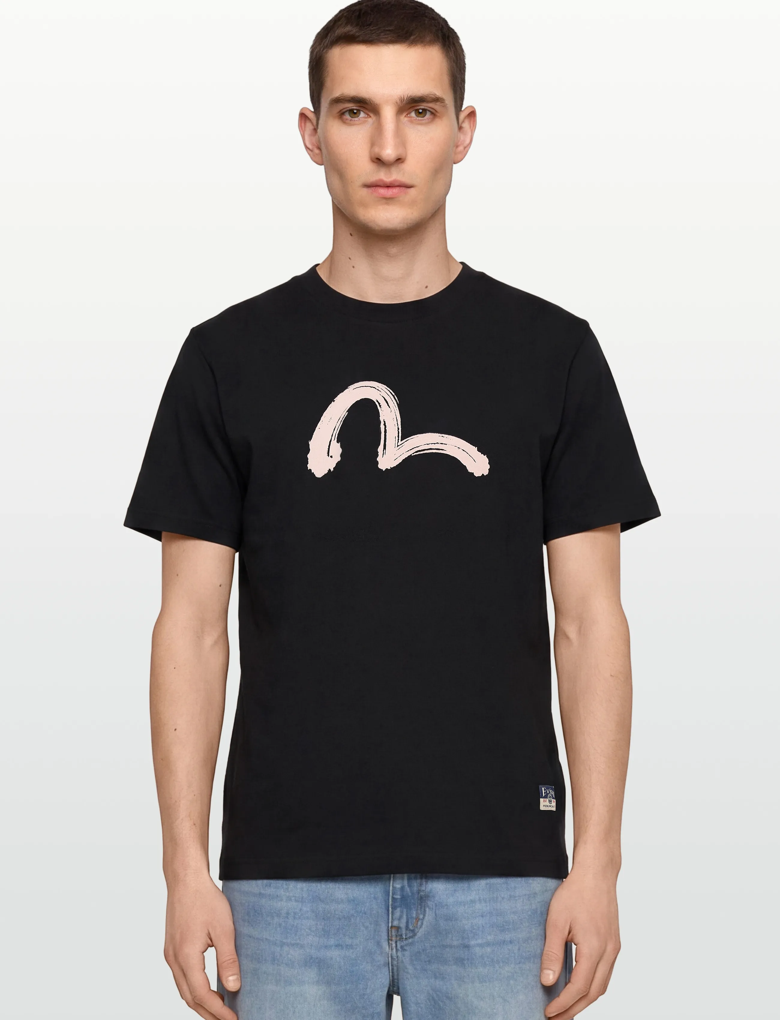 Evisu - HAND BRUSH SEAGULL PRINTED SS TEE - black - 3