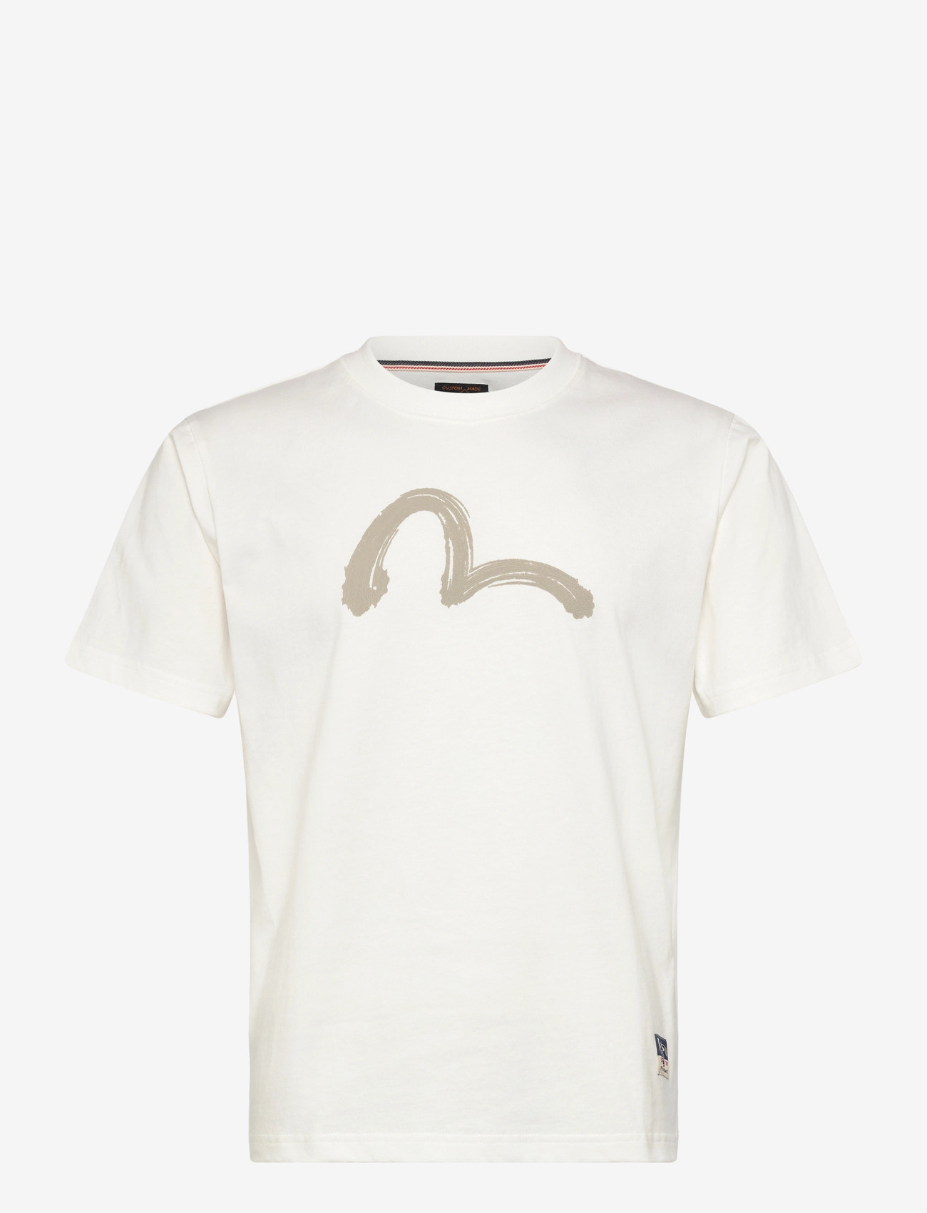 Evisu - HAND BRUSH SEAGULL PRINTED SS TEE - kortærmede t-shirts - off white - 0