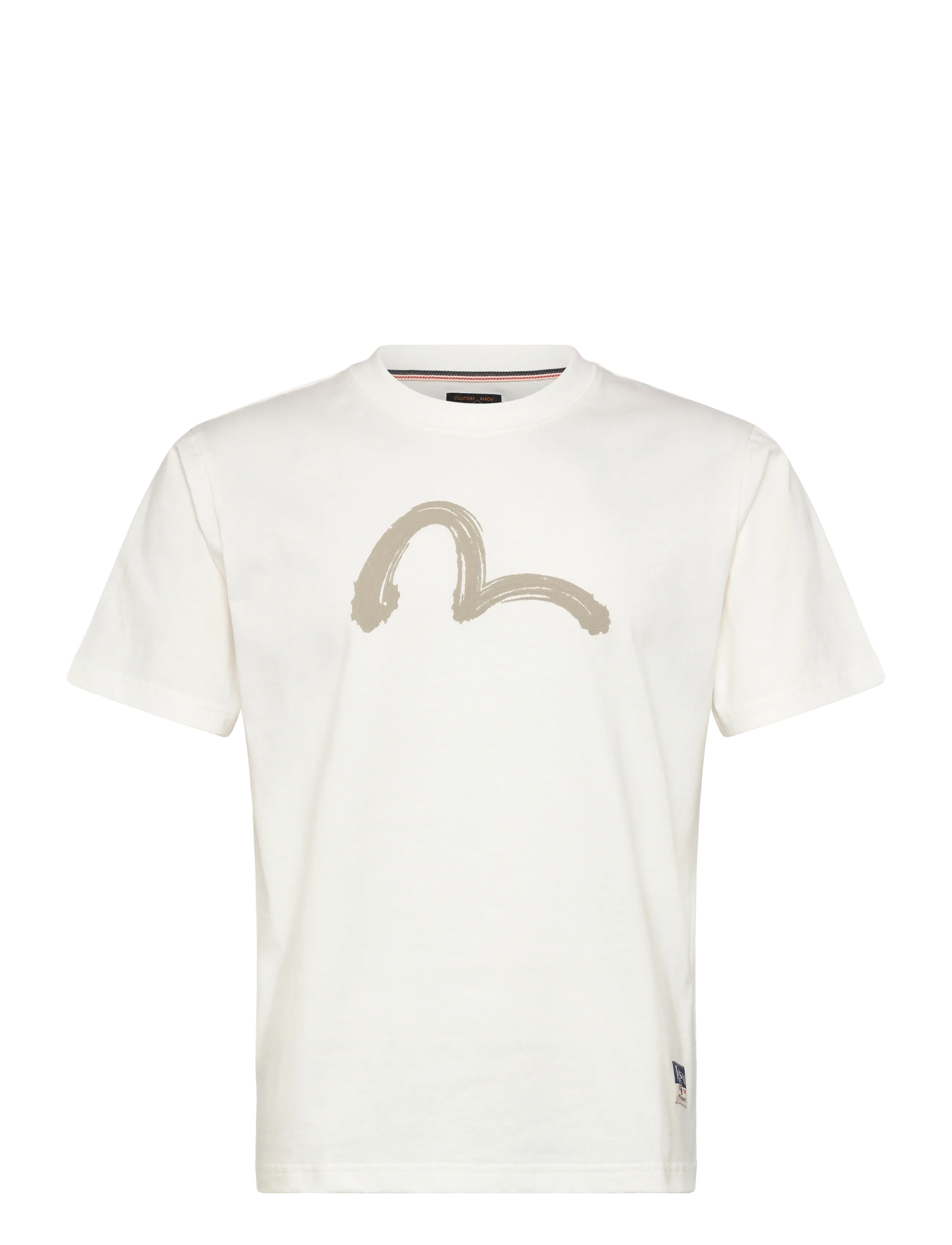 Evisu HAND BRUSH SEAGULL PRINTED SS TEE - Deals - OFF WHITE / cream