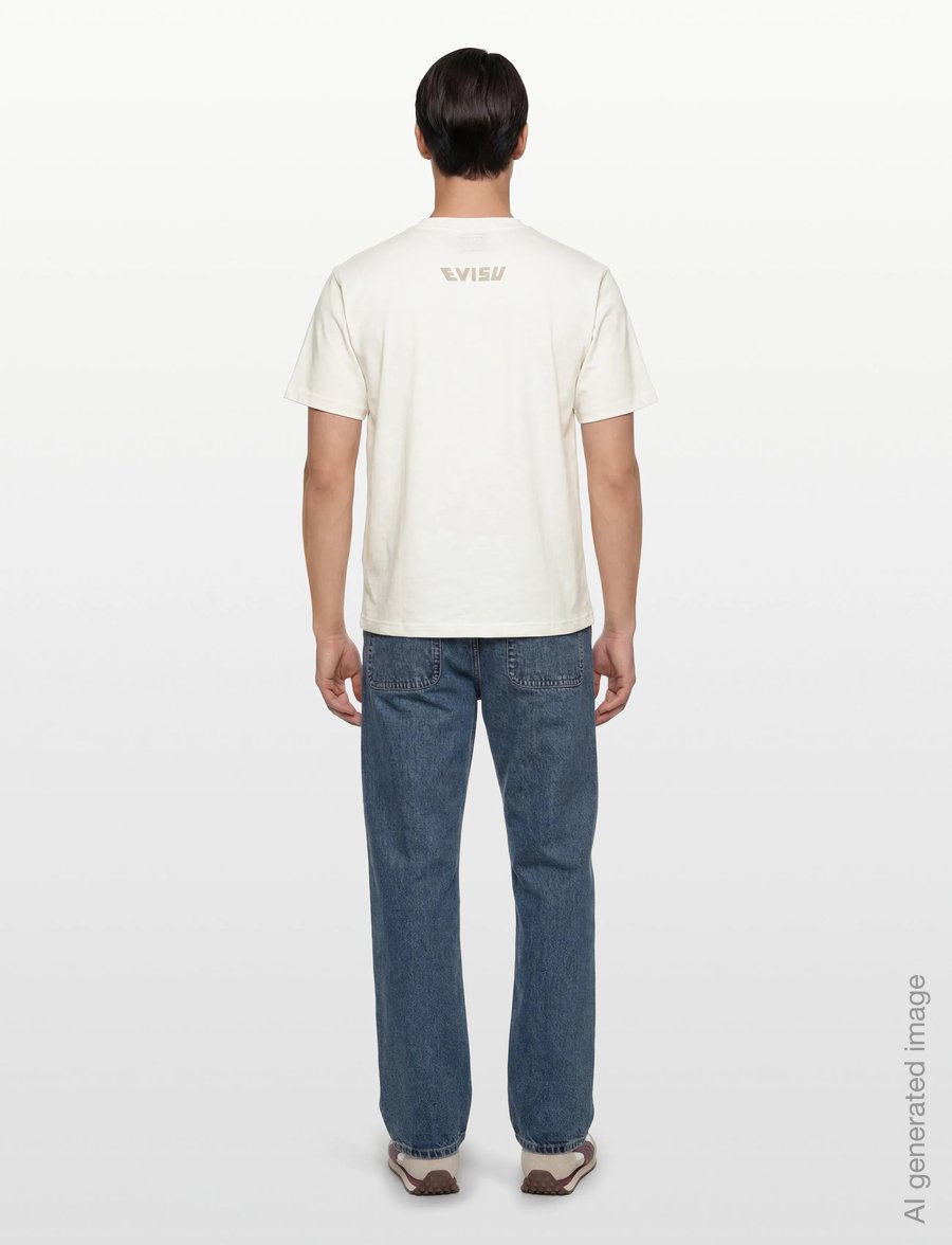 Evisu - HAND BRUSH SEAGULL PRINTED SS TEE - lühikeste varrukatega t-särgid - off white - 4