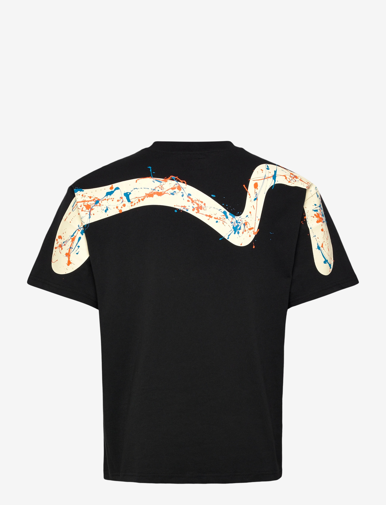Evisu - SEAGULL & DAICOCK PRINTED SS TEE W/ SPLASH - kortærmede t-shirts - black - 1