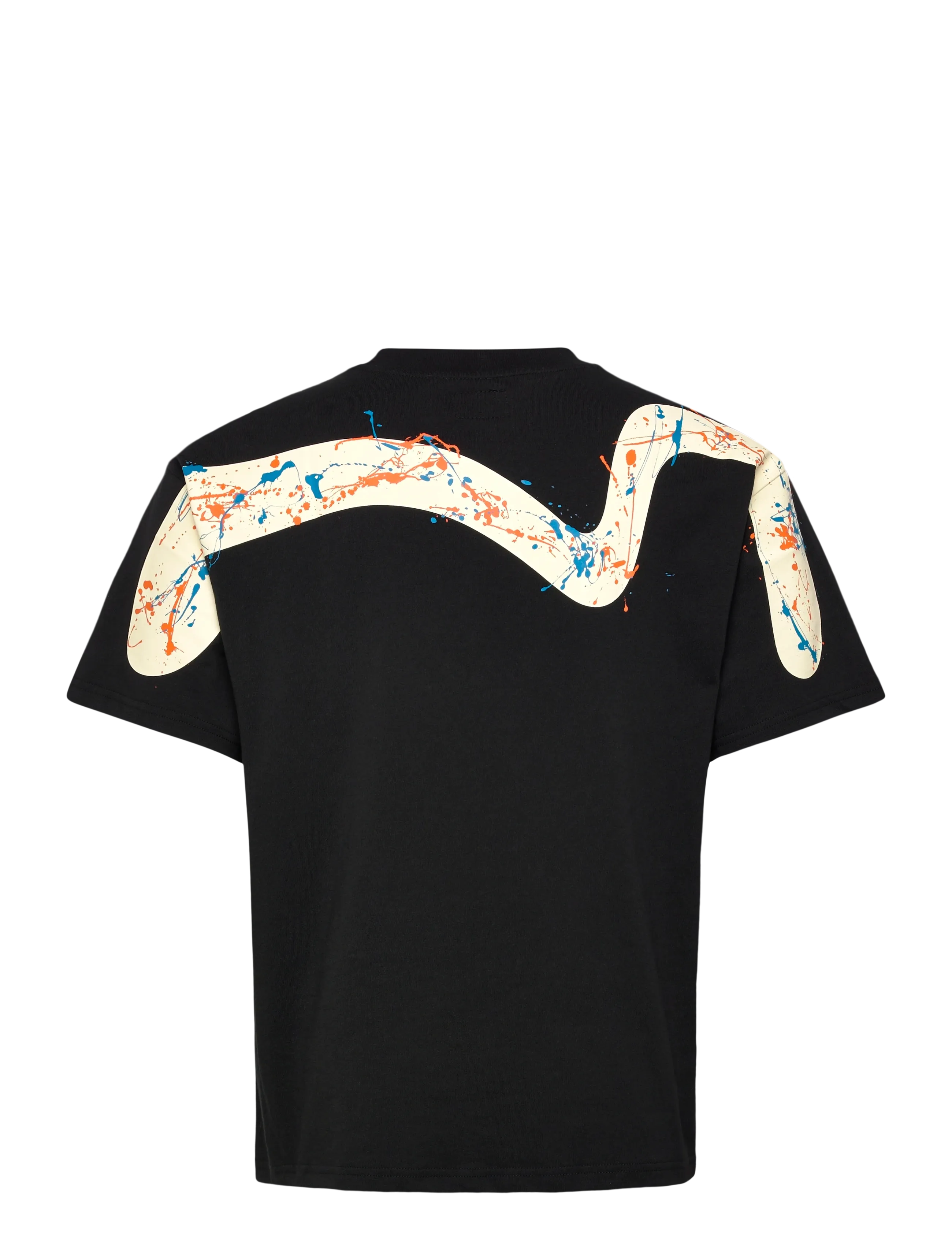 Evisu - SEAGULL & DAICOCK PRINTED SS TEE W/ SPLASH - kortärmade t-shirts - black - 1