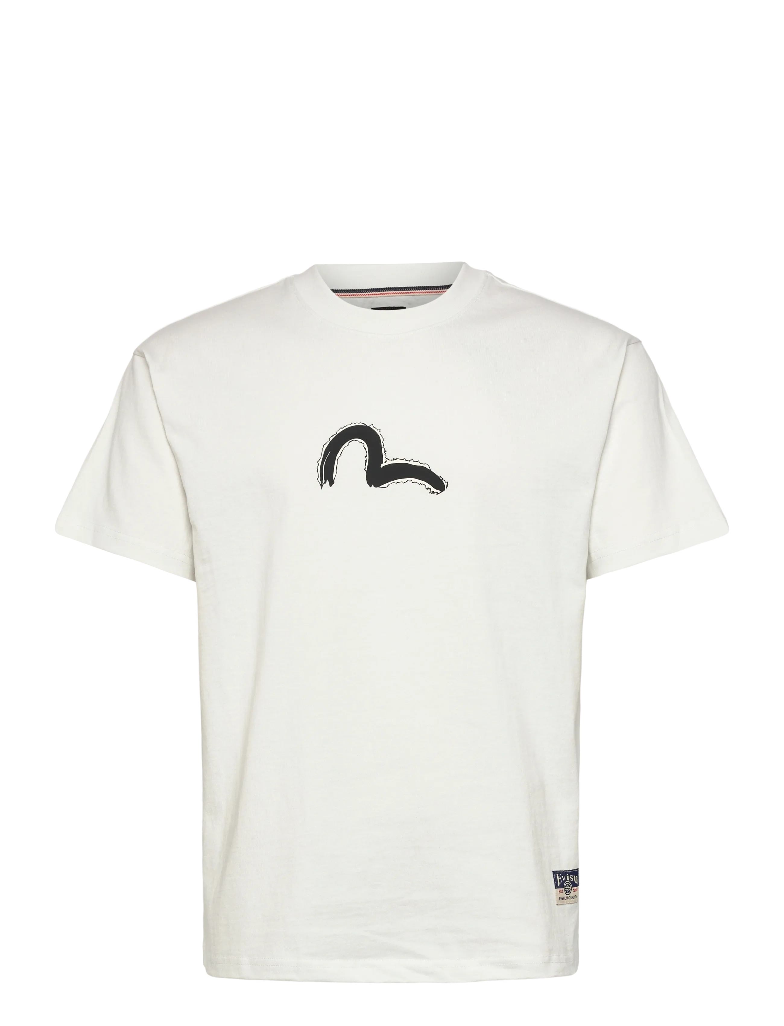 Evisu - HAND BRUSH DAICOCK PRINTED SS TEE - short-sleeved t-shirts - ecru - 0