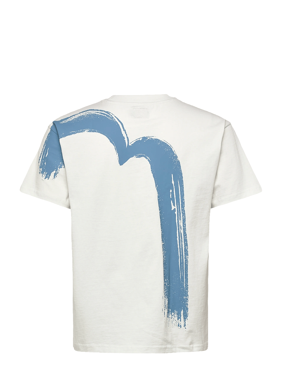 Evisu - HAND BRUSH DAICOCK PRINTED SS TEE - kurzärmelige t-shirts - ecru - 1