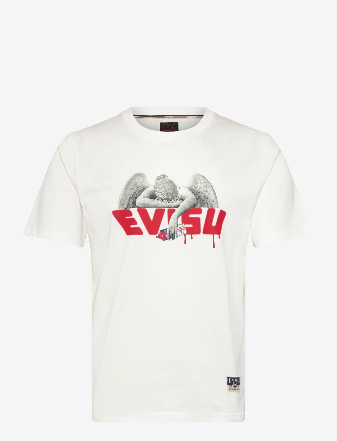 Evisu - ANGEL & AEROSOL SPRAY PAINT PRINTED SS TEE - kortærmede t-shirts - off white - 1