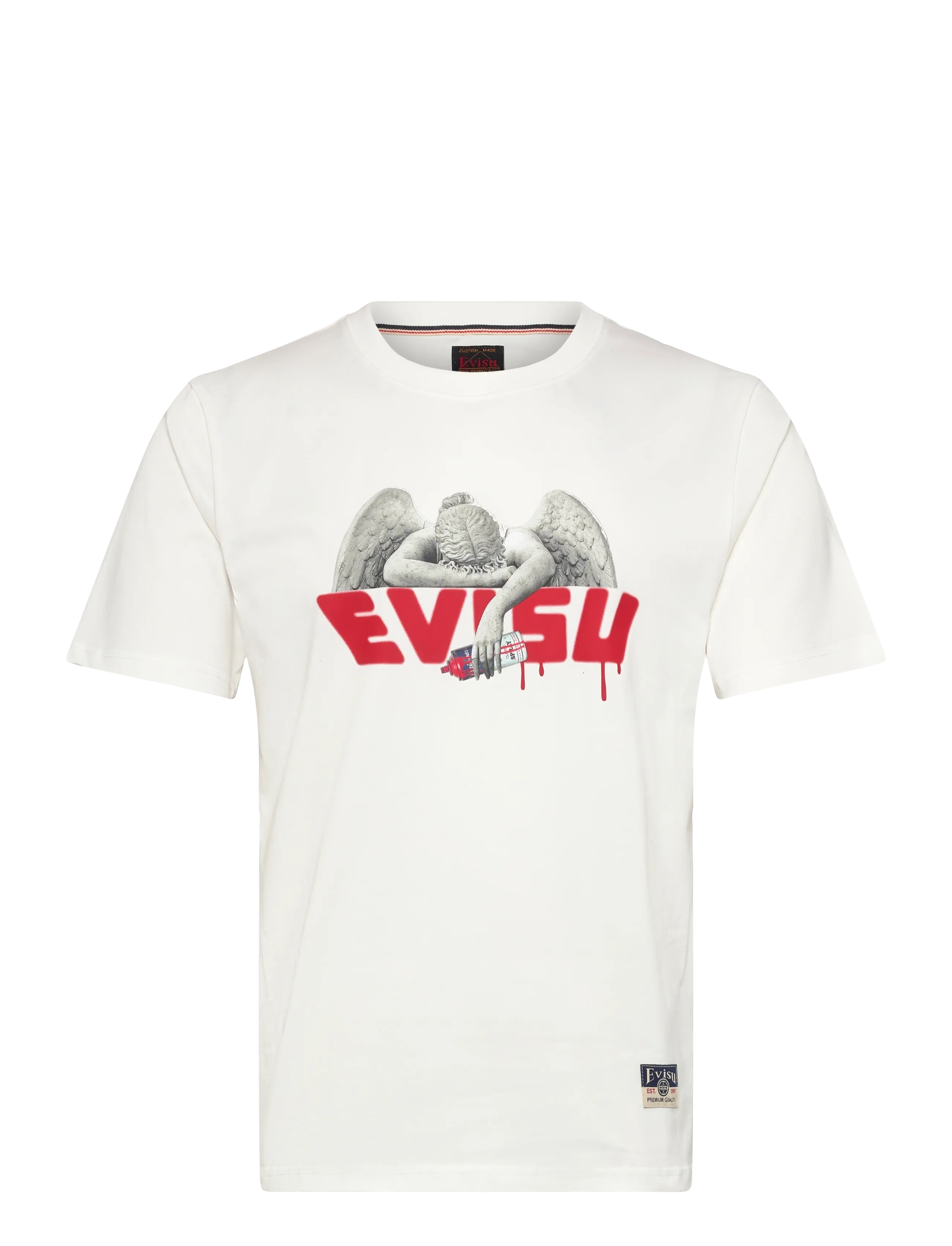 Evisu ANGEL & AEROSOL SPRAY PAINT PRINTED SS TEE - Kleidung - OFF WHITE / white