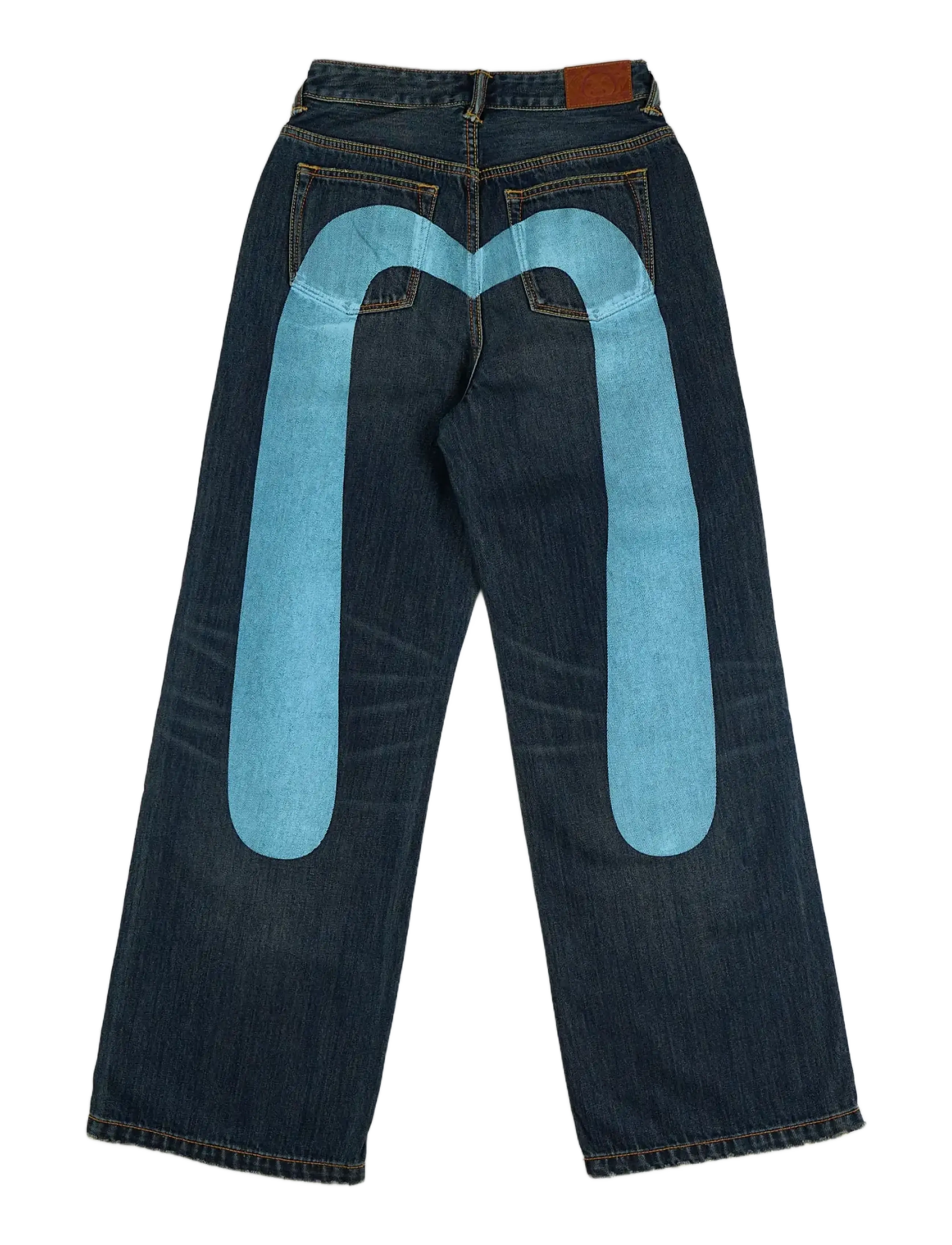 Evisu - HT, WASHED DAICOCK STRAIGHT PANTS LIGHT BLUE - gerade jeans - mid tone indigo - 1