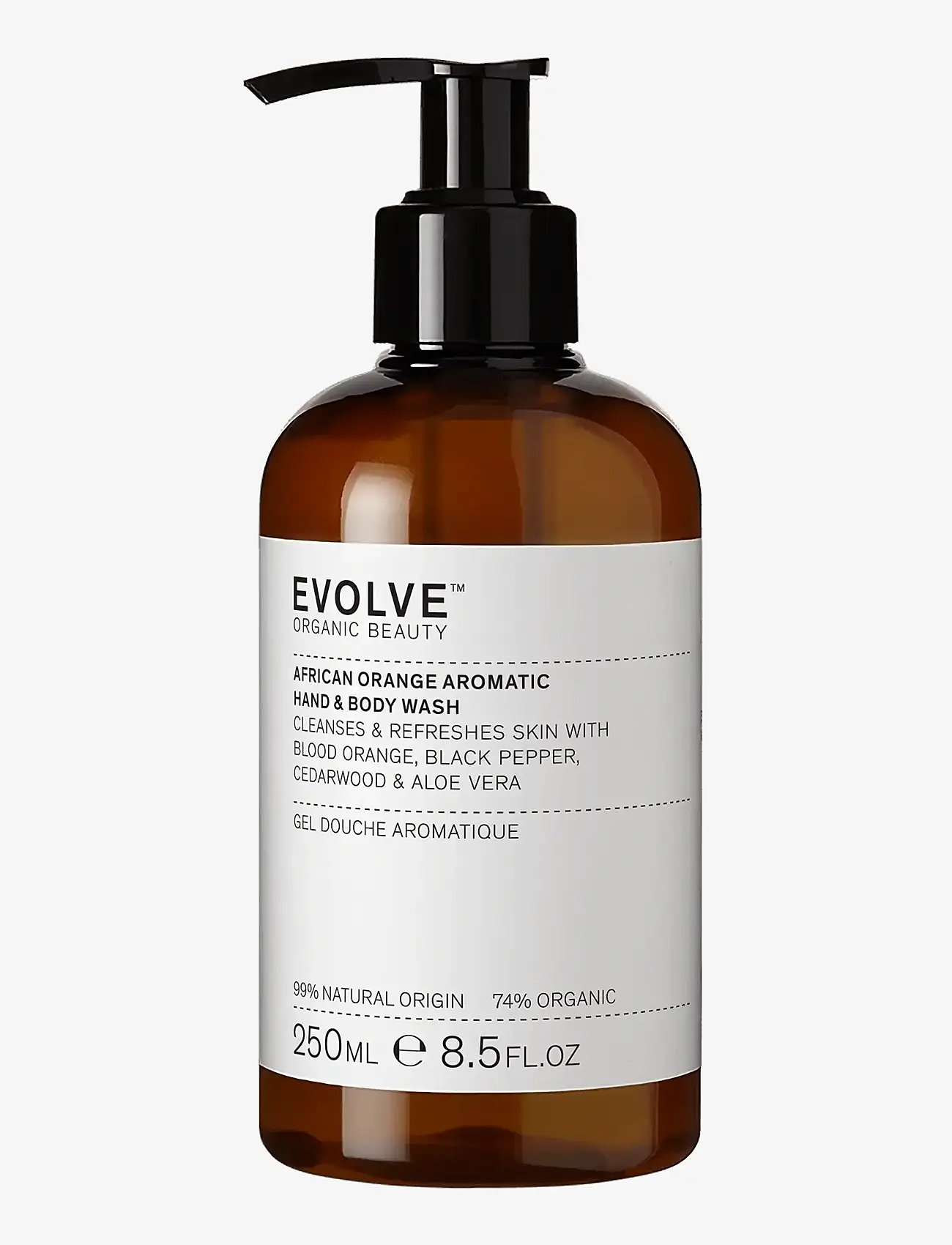 Evolve Organic Beauty - Evolve Organic Beauty African Orange Aromatic Hand & Body Wash 250 ml - duschgel & duscholjor  - clear - 1