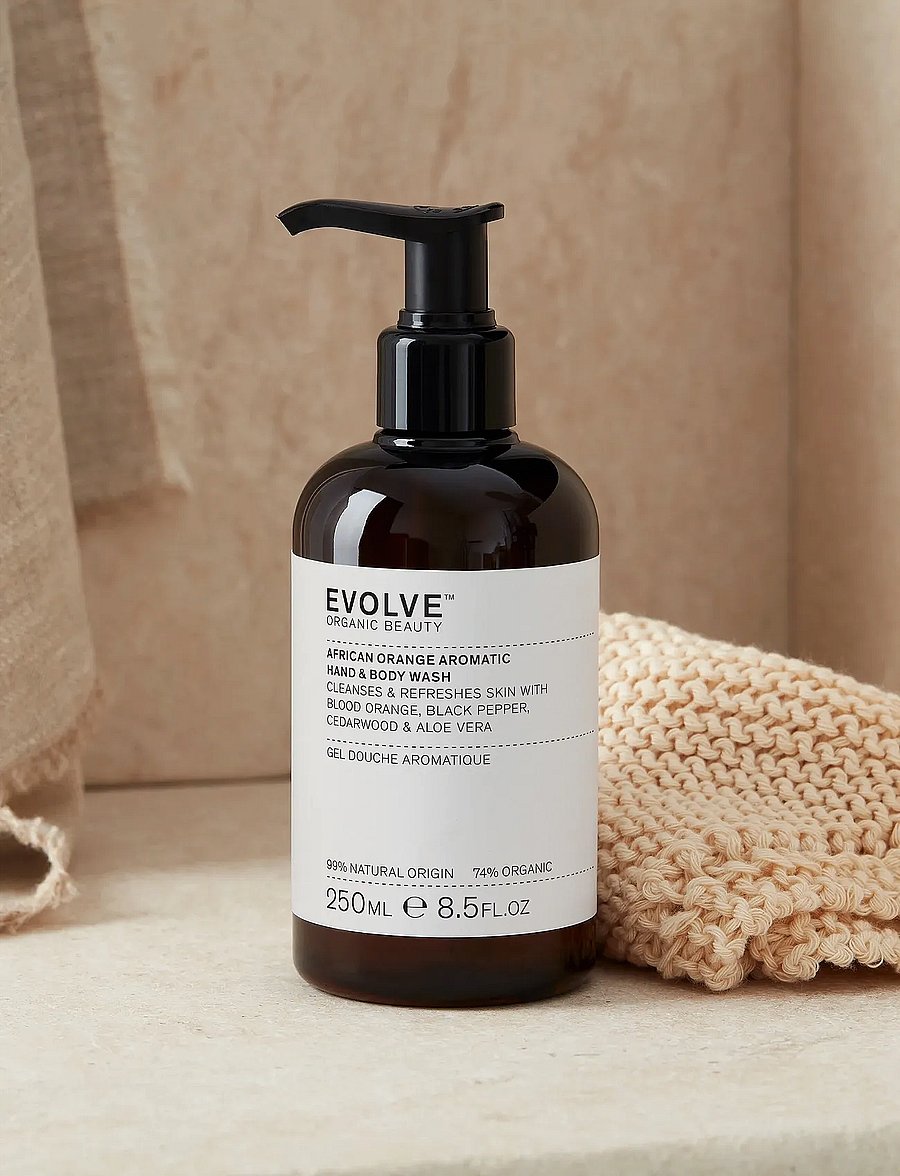 Evolve Organic Beauty - Evolve Organic Beauty African Orange Aromatic Hand & Body Wash 250 ml - duschgel & duscholjor - clear - 0