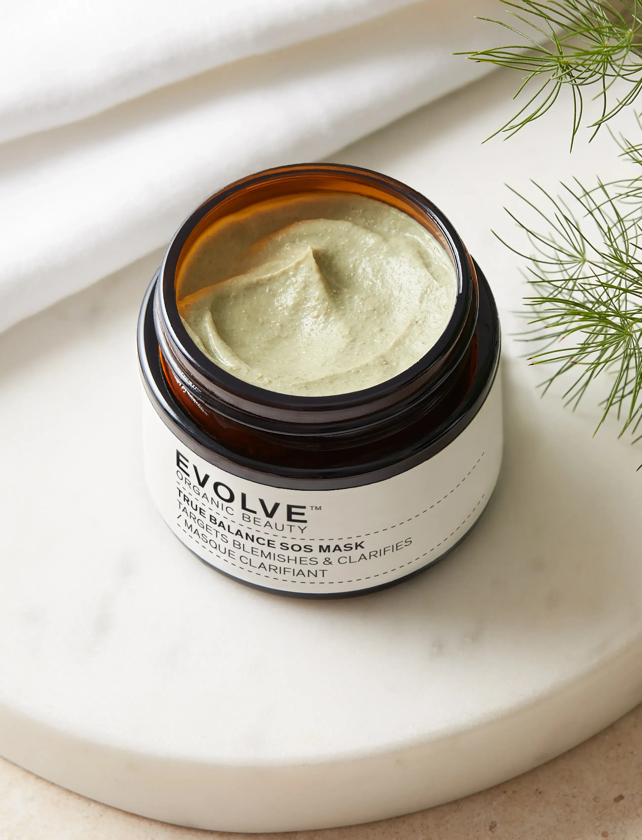 Evolve Organic Beauty Evolve Organic Beauty True Balance Sos Mask 60 ml, 60 ml, Green, Ansigtsmasker > Detox-Maske, Dame