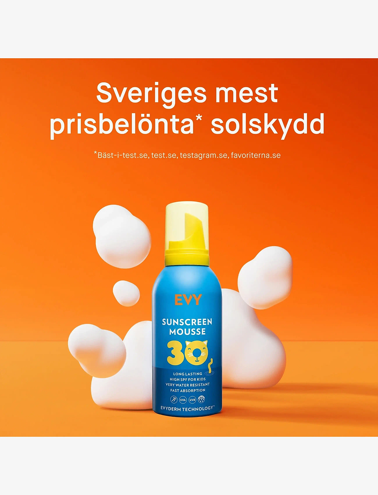 EVY Technology - Sunscreen mousse SPF 30, KIDS face and body, 150 ml - solskydd - no colour - 1