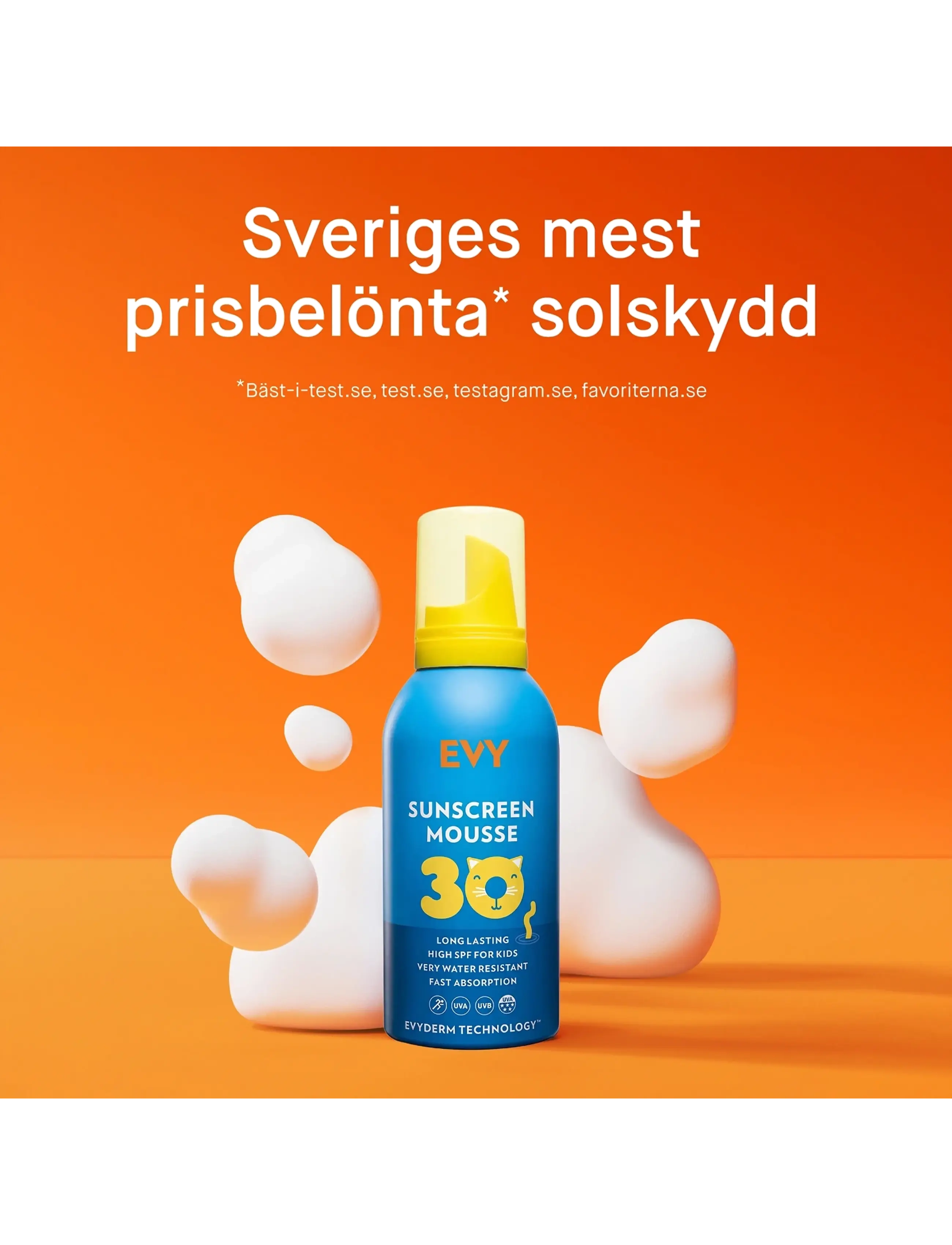 EVY Technology - Sunscreen mousse SPF 30, KIDS face and body, 150 ml - solskydd - no colour - 1