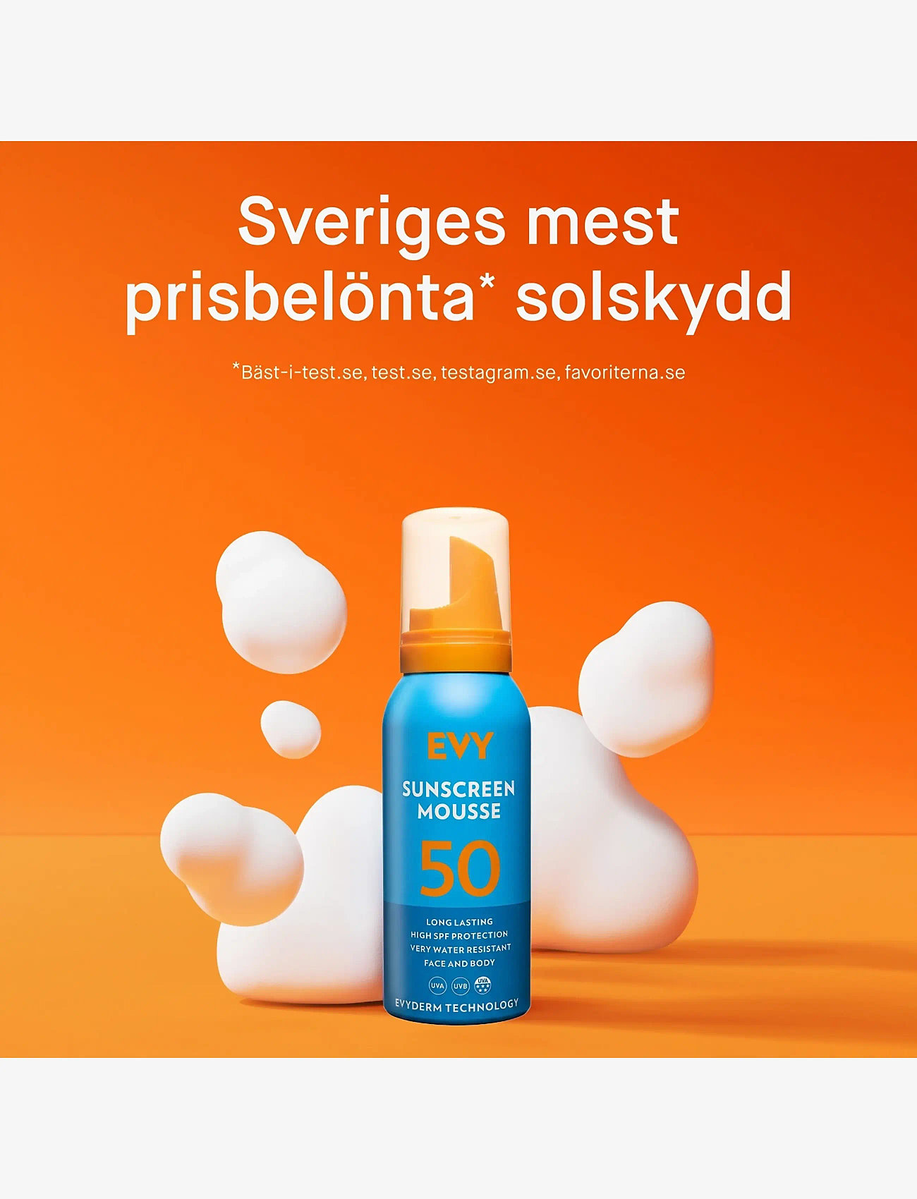 EVY Technology - Sunscreen mousse SPF 50 face and body, 100 ml - kropp - no colour - 1