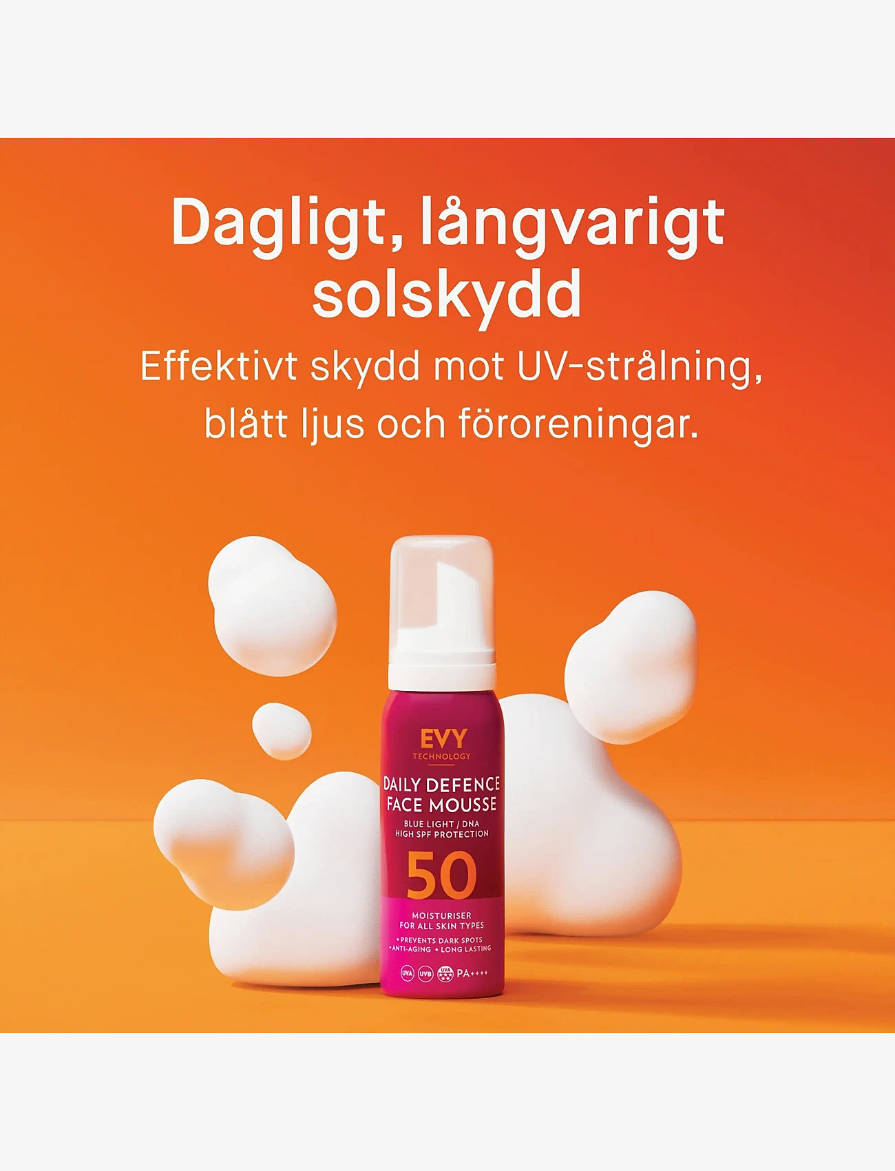 EVY Technology - Melanoma awareness Defence Face mousse, 75 ml - för ansiktet - 1017 - 1