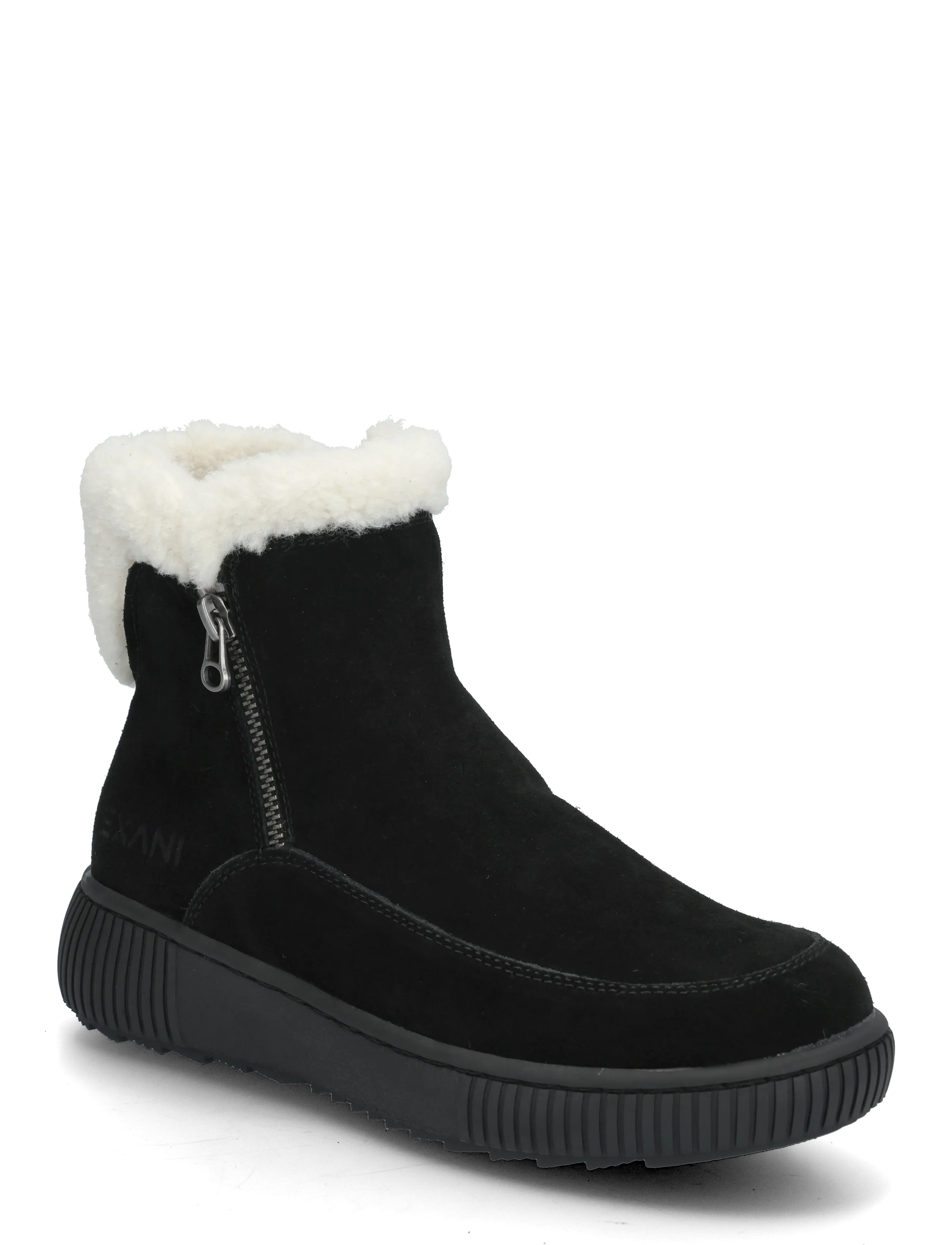 Exani MALVA FUR W - Platta ankelboots - BLACK / black