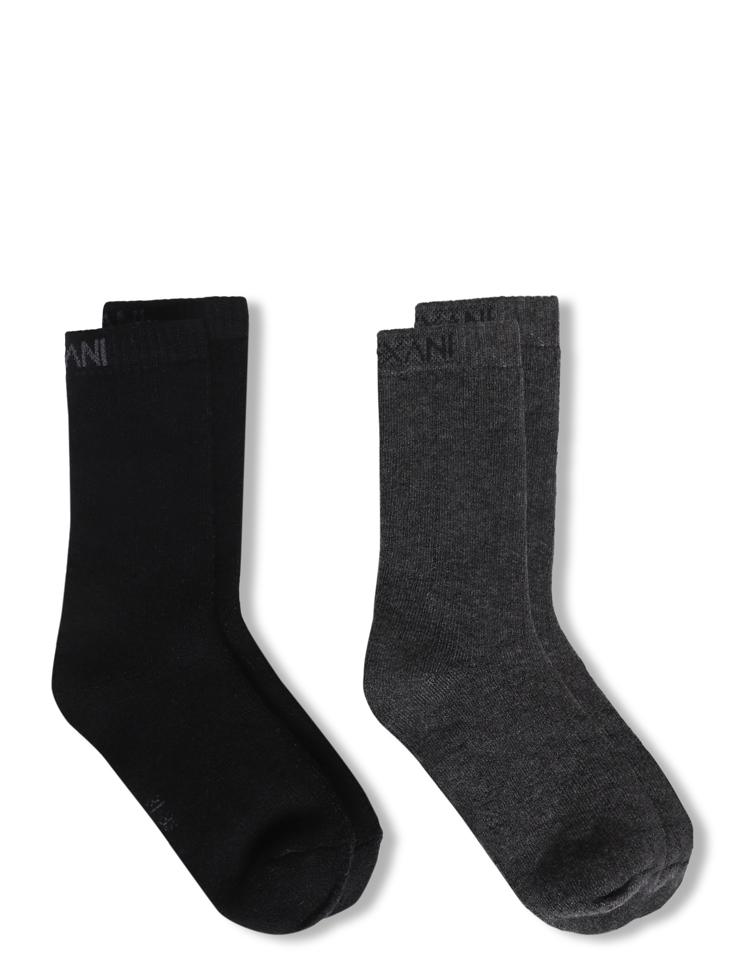 Exani - WOOL SOCK JR 2-PACK - autumn clothing - black, grey - 1