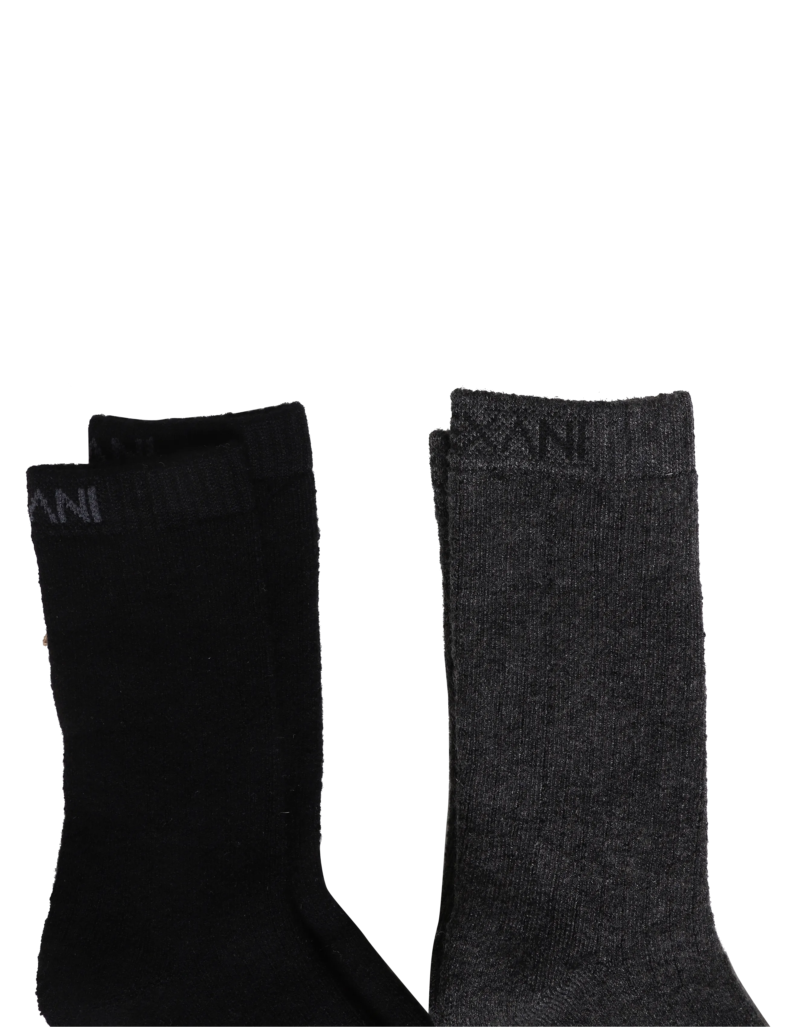 Exani - WOOL SOCK JR 2-PACK - autumn clothing - black, grey - 2