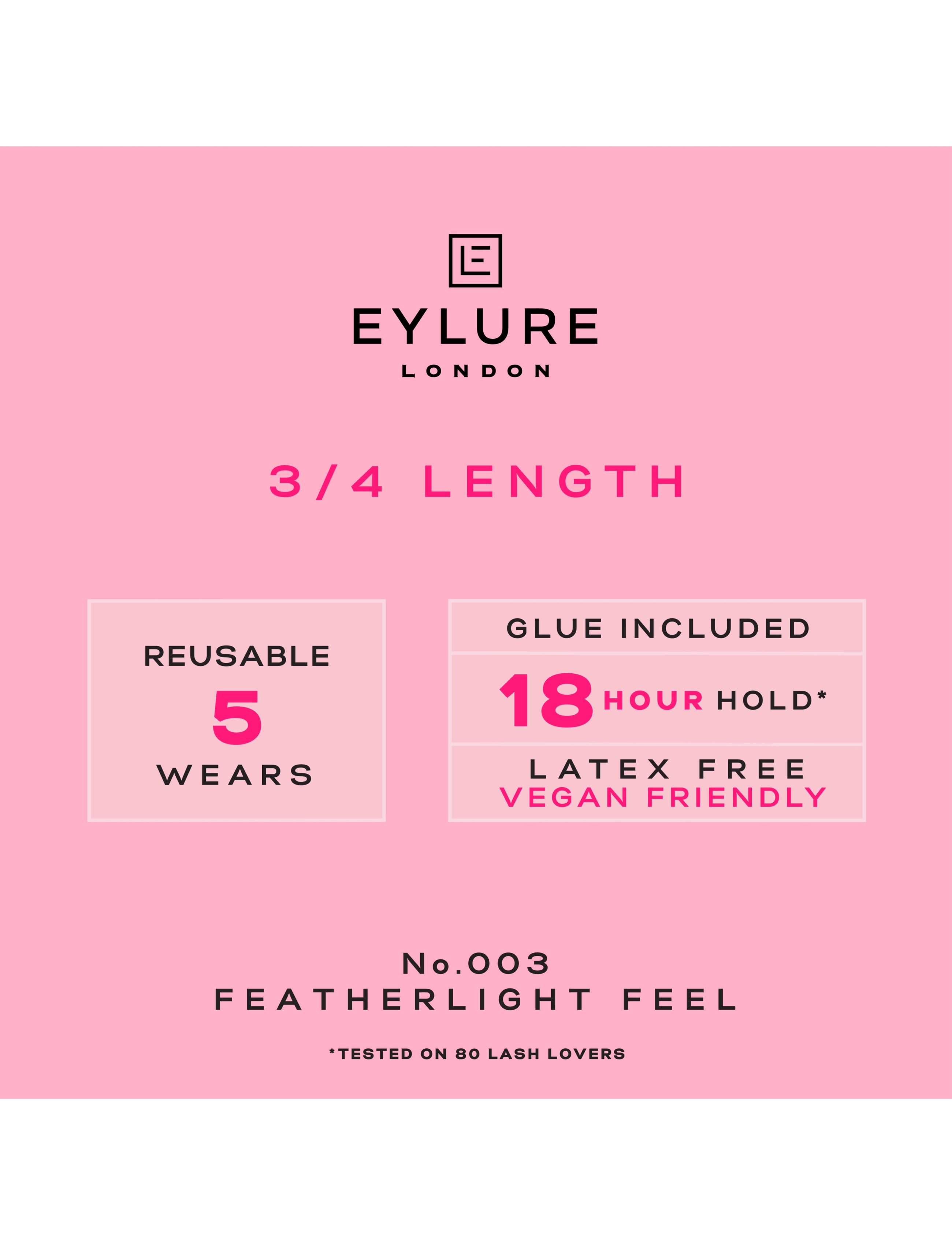 Eylure - Eylure False Lashes 3/4 Length No 003 - black - 1