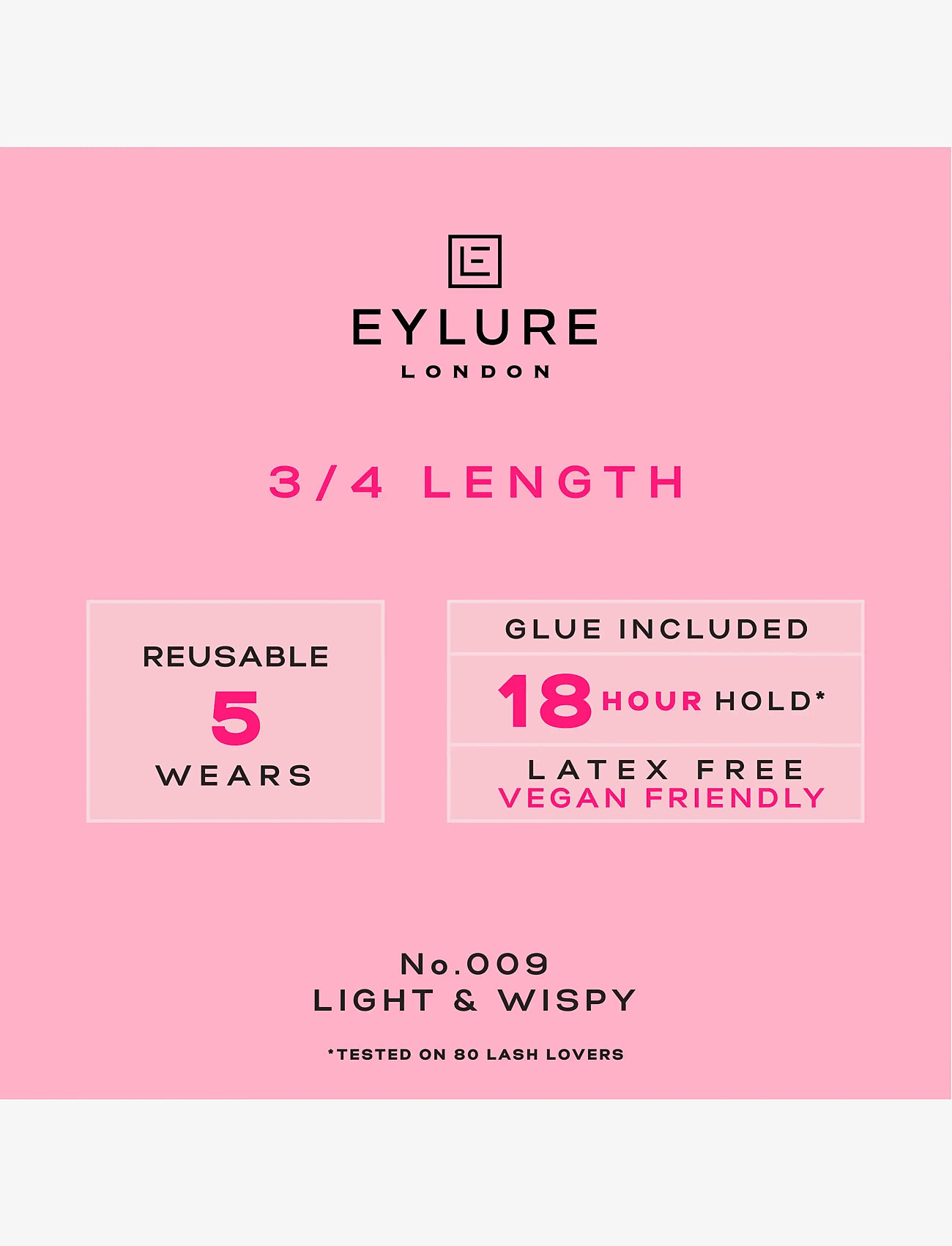 Eylure - Eylure False Lashes 3/4 Length No.009 - sminke - black - 3
