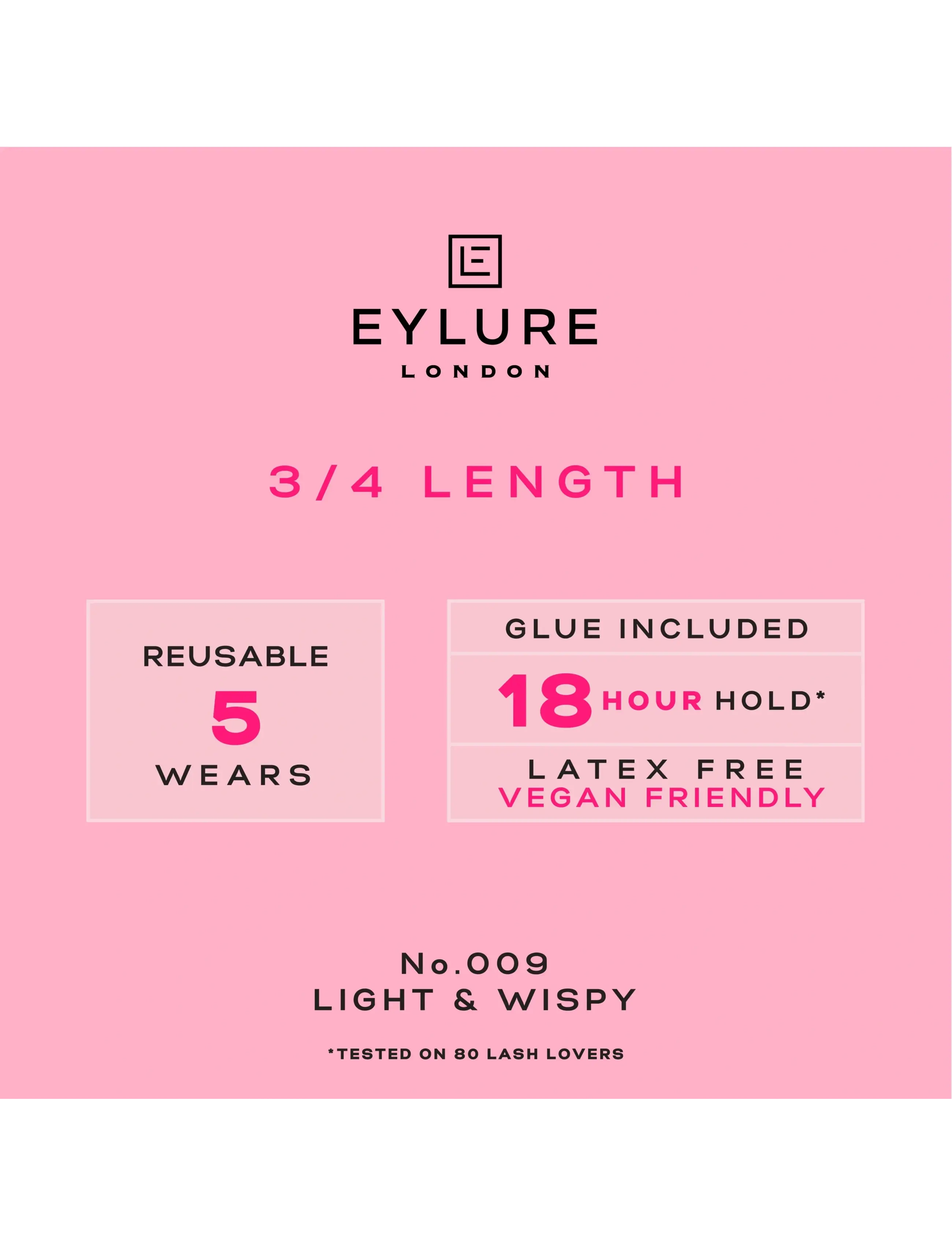 Eylure - Eylure False Lashes 3/4 Length No.009 - smink - black - 3