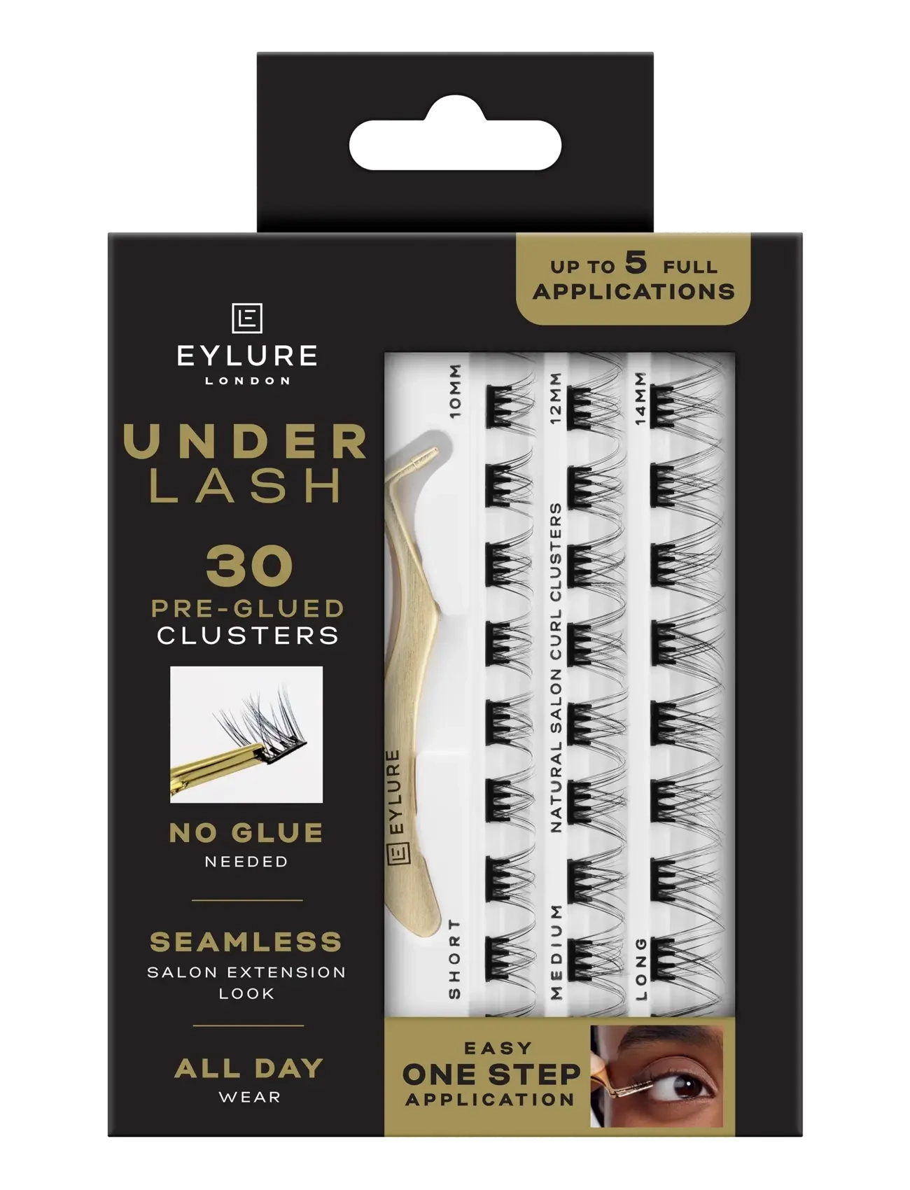 Eylure Underlash Pre-Glued Natural Clusters, Vippe, Sort, Str: ONE SIZE